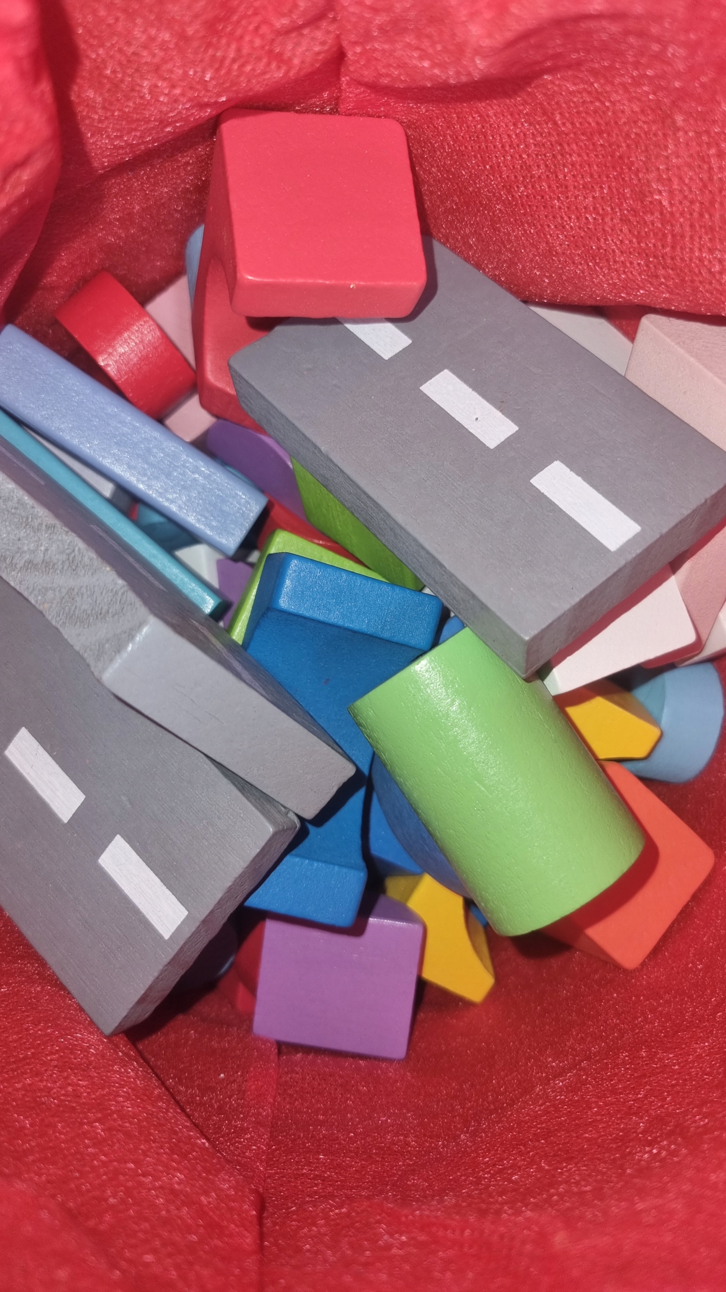 *LT308 DREWNIANE KLOCKI 100el KLOCKI W CZERWONYM WORKU