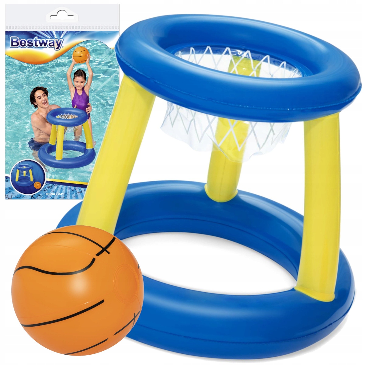 Pływająca Koszykówka Gra Zabawa Dmuchana Basenu +Piłka Zestaw Bestway 52418