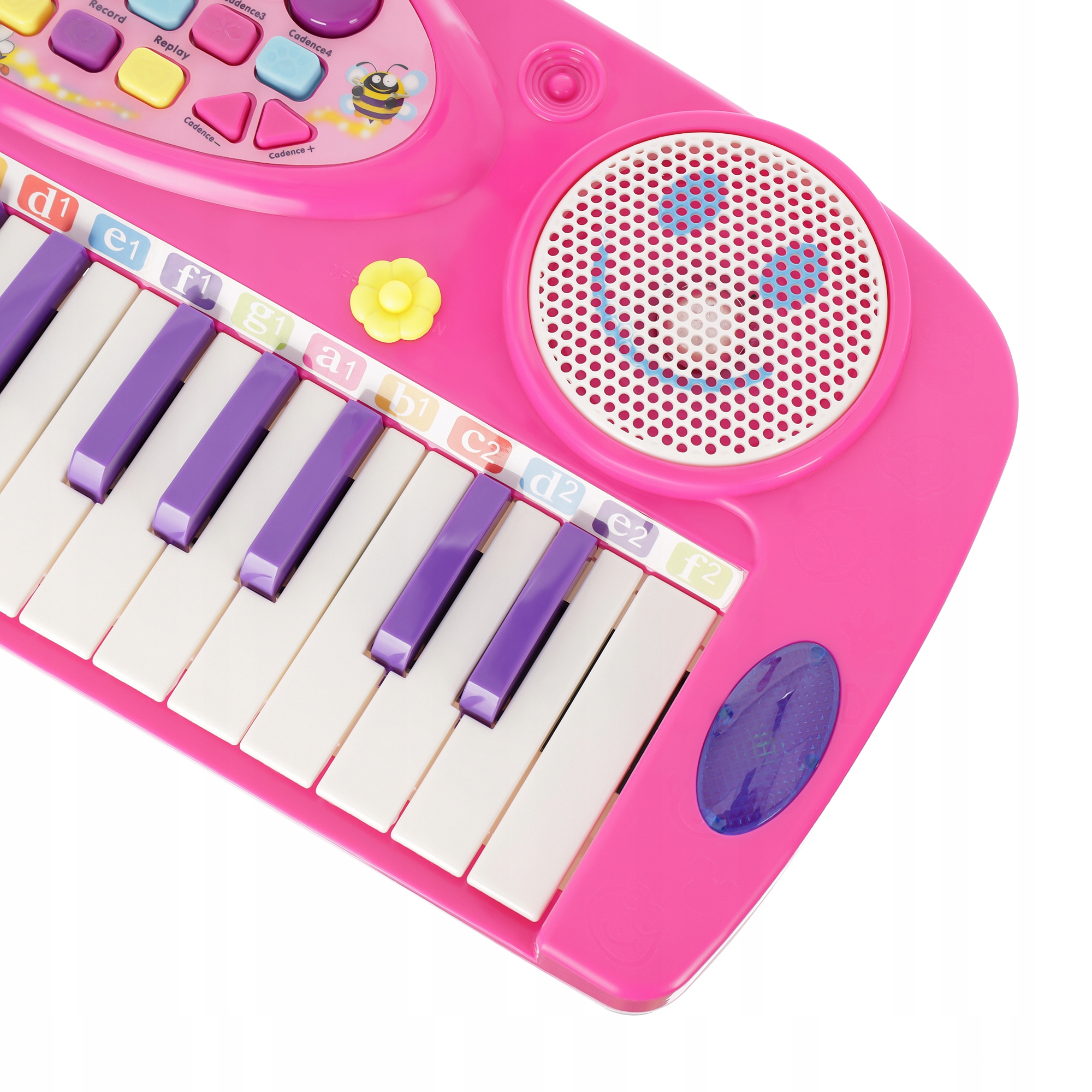 PIANINKO ORGANY RÓŻOWE MIKROFON BĘBENEK NAGRYWANIE