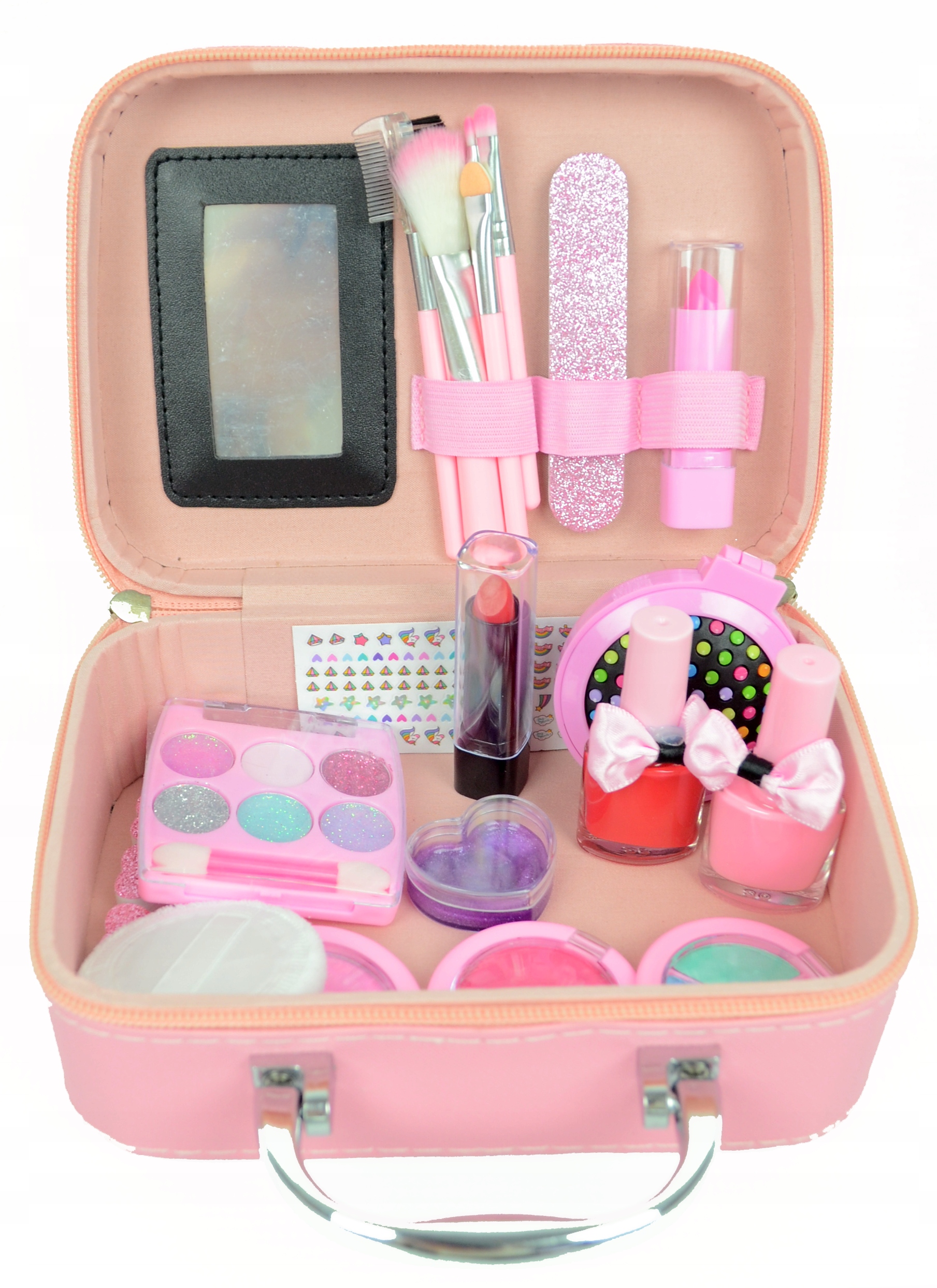 KUFEREK Z KOSMETYKAMI ZESTAW DO MAKIJAŻU OCZU UST POLICZKÓW PAZNOKCI WŁOSÓW