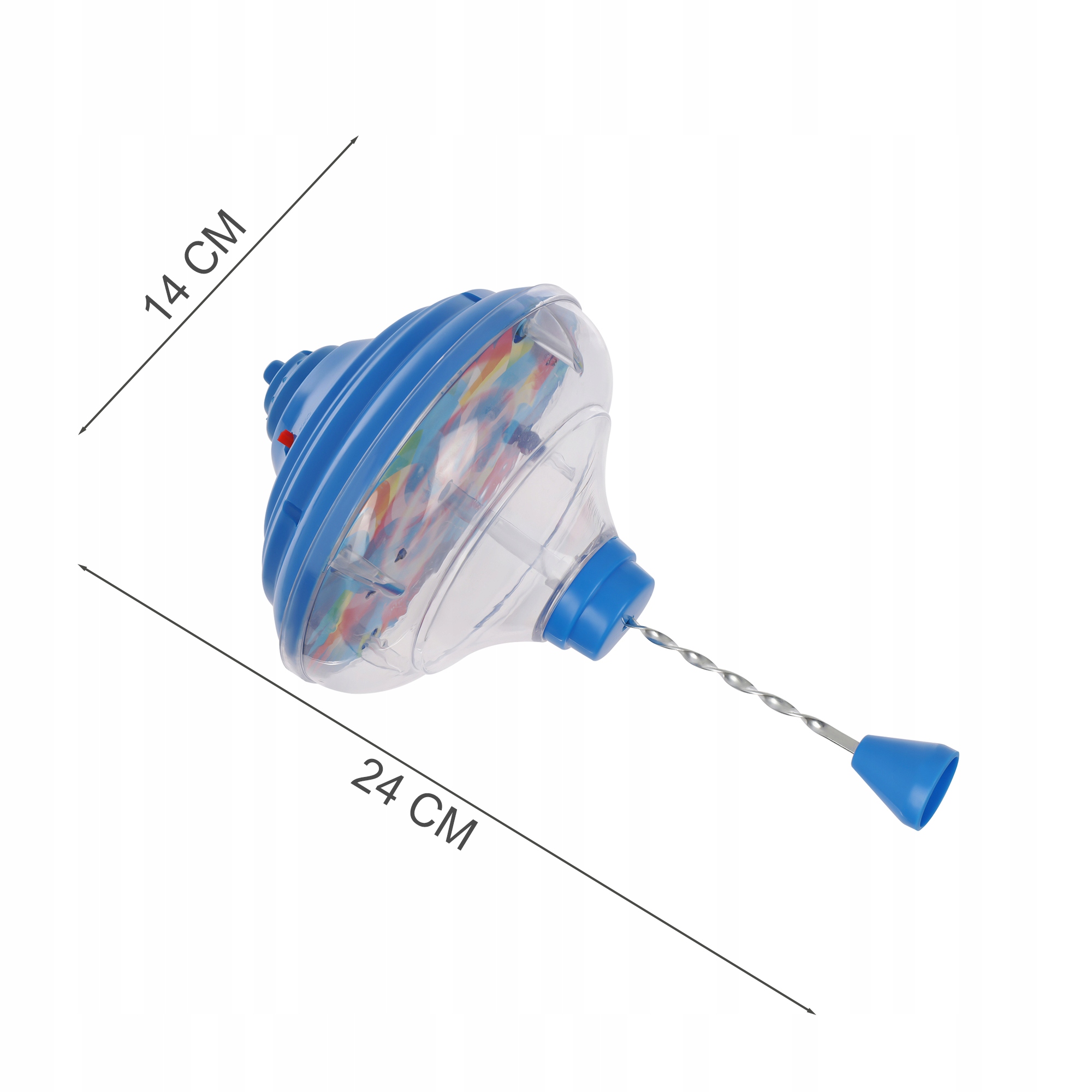 TĘCZOWY WIRUJĄCY BĄCZEK ŚWIECI W CIEMNOŚCI GRA