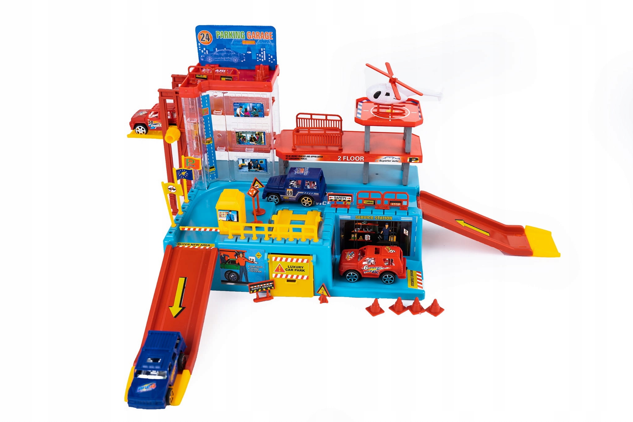 PARKING PIĘTROWY 4 AUTA HELIKOPTER LĄDOWISKO KANAŁ