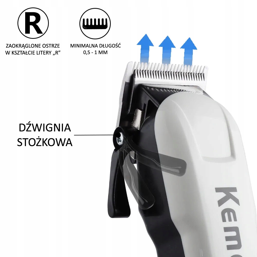 KM-809A KEMEI BEZPRZEWODOWA MASZYNKA DO STRZYŻENIA WŁOSÓW GOLARKA LCD USB