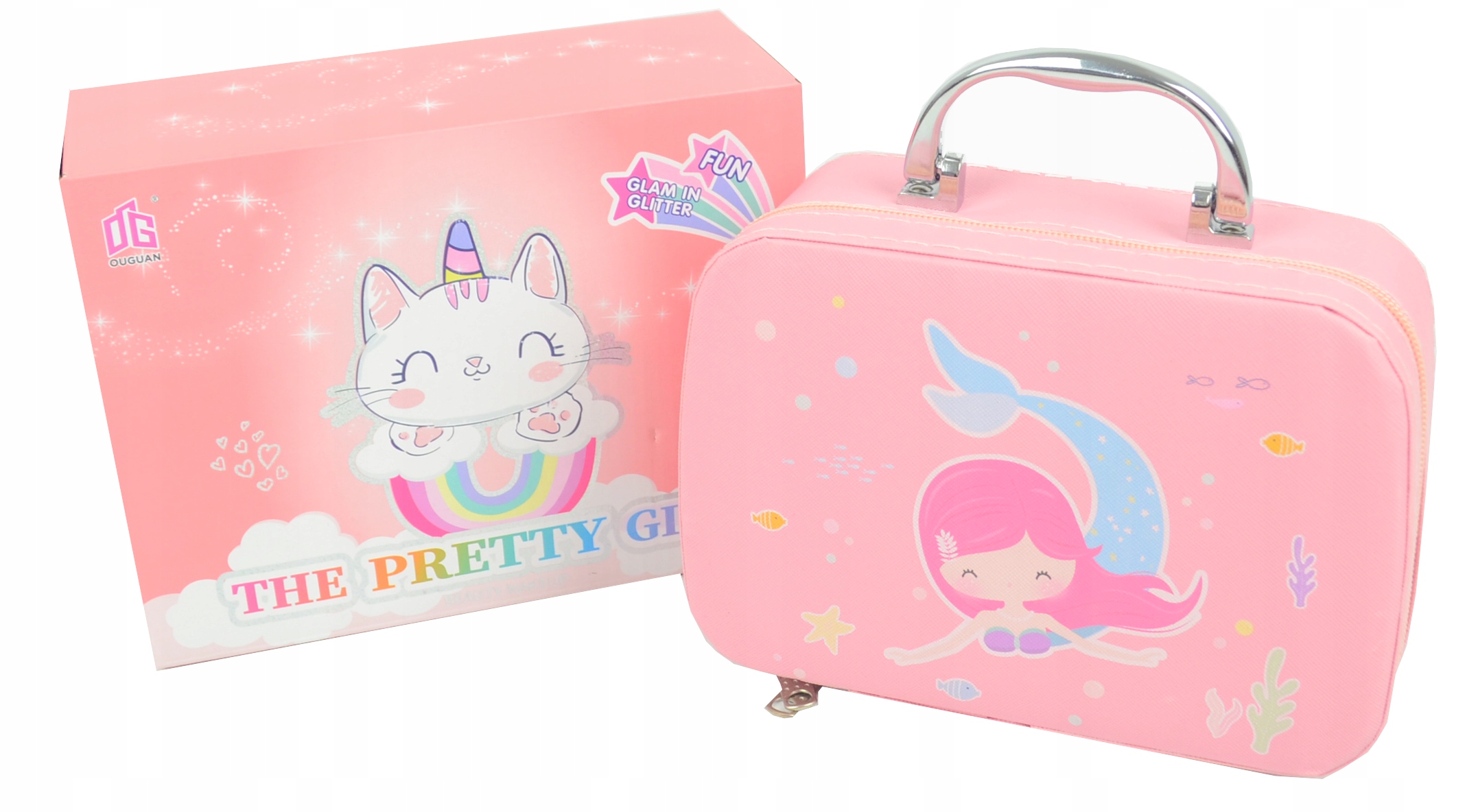 KUFEREK Z KOSMETYKAMI ZESTAW DO MAKIJAŻU OCZU UST POLICZKÓW PAZNOKCI WŁOSÓW