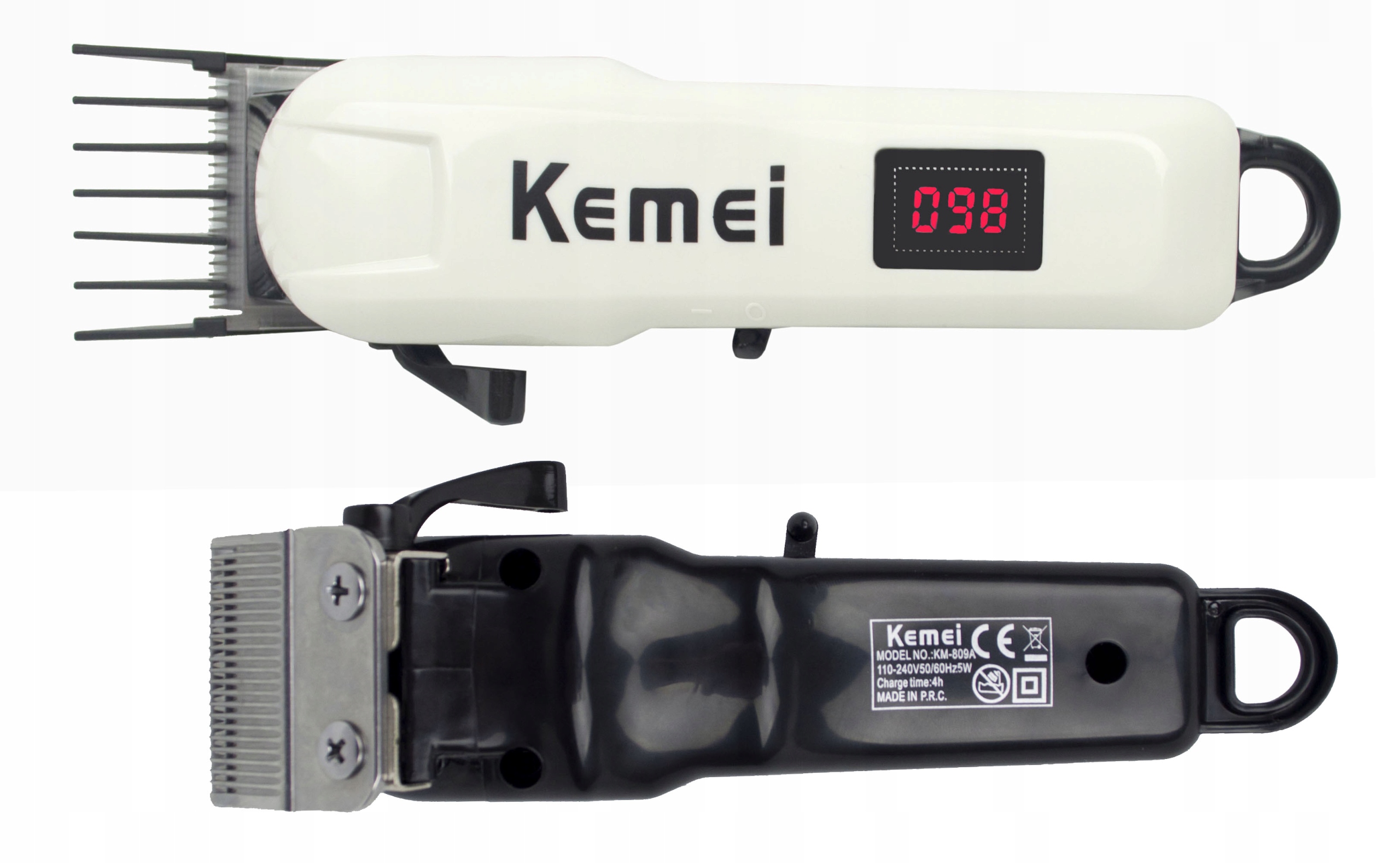 KM-809A KEMEI BEZPRZEWODOWA MASZYNKA DO STRZYŻENIA WŁOSÓW GOLARKA LCD USB