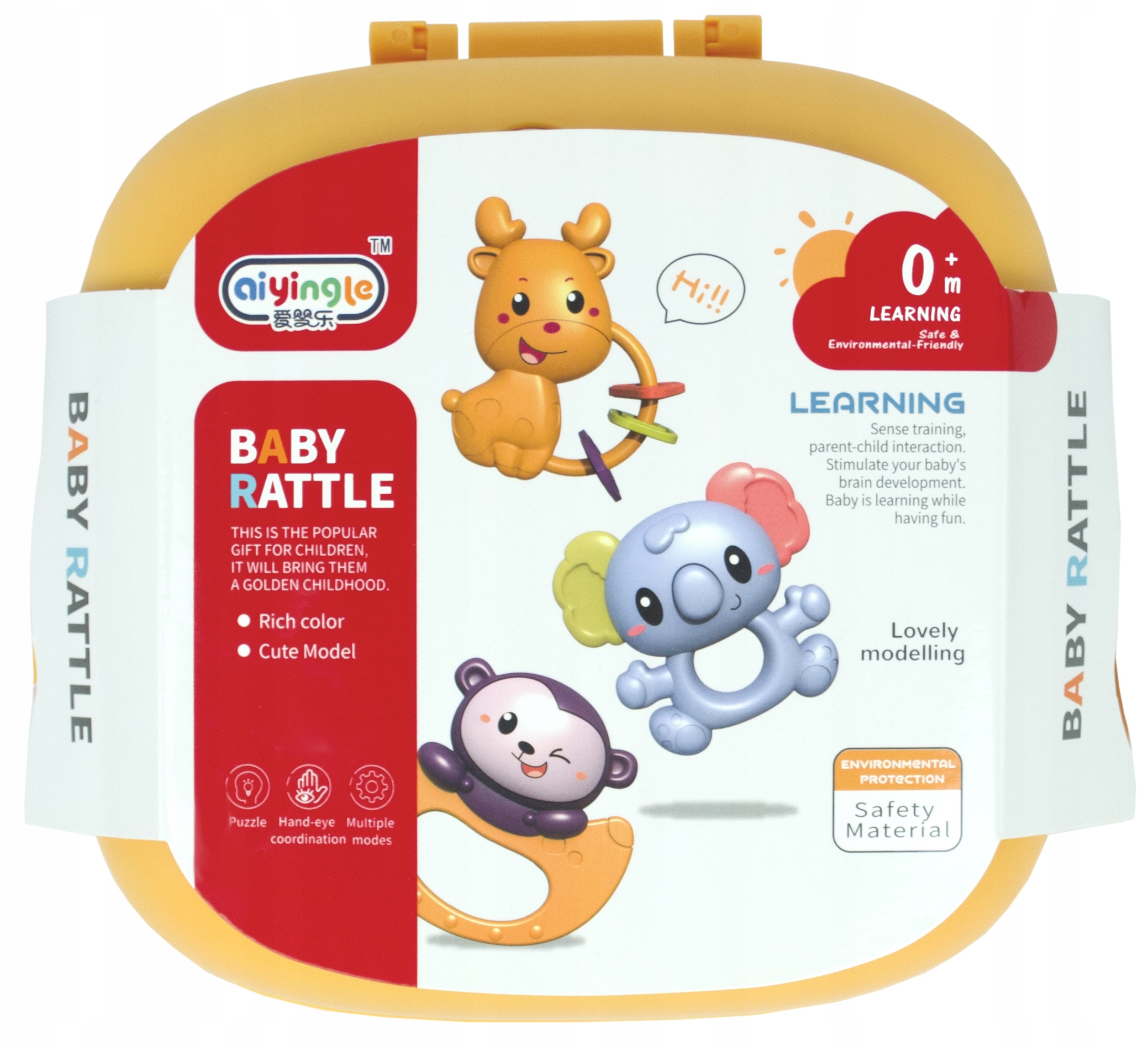 GRZECHOTKI I GRYZAKI ZWIERZĄTKA ZESTAW DLA NIEMOWLĄT 12 SZTUK W PUDEŁKU