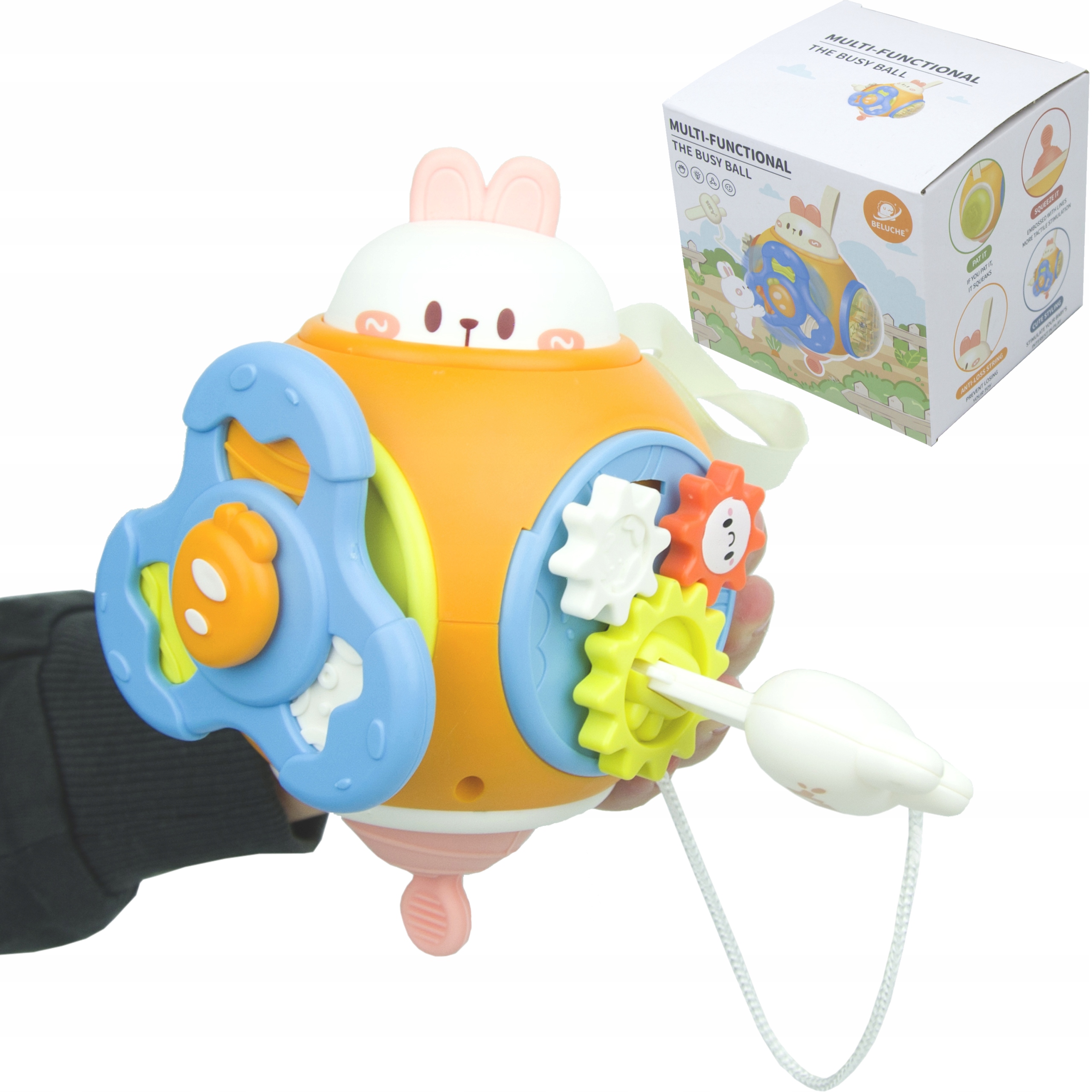 PIŁKA AKTYWNOŚCI INTERAKTYWNA ZABAWKA SENSORYCZNA 6w1 WIELOFUNKCYJNA PIŁKA