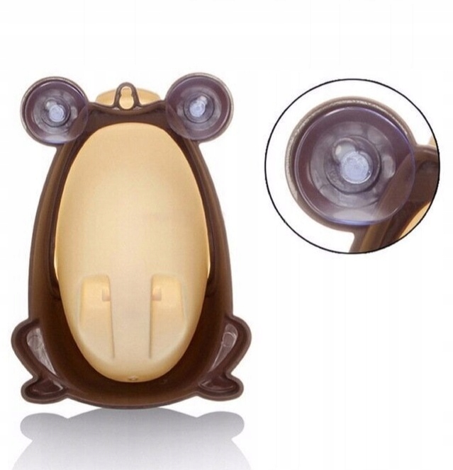 PISUAR ŻABKA BRĄZOWA ŻABA MOCOWANY NA PRZYSSAWKI DO ŚCIANY DO WC