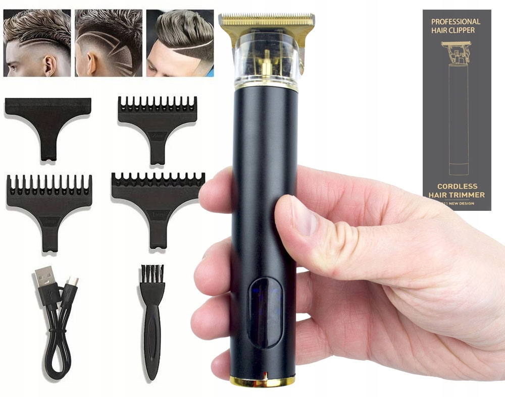 TR13 TRYMER DO STRZYŻENIA BRODY WŁOSÓW 3 NASADKI GRZEBIENIOWE GOLARKA LCD