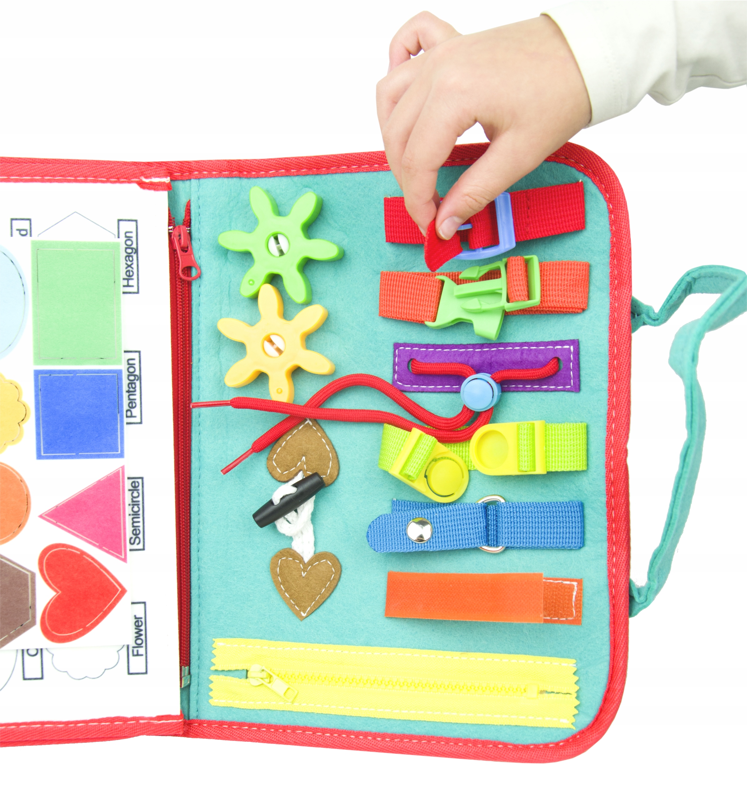 TABLICA SENSORYCZNA KOSMOS MONTESSORI MANIPULACYJNA UNIWERSALNA KSIĄŻKA 3D