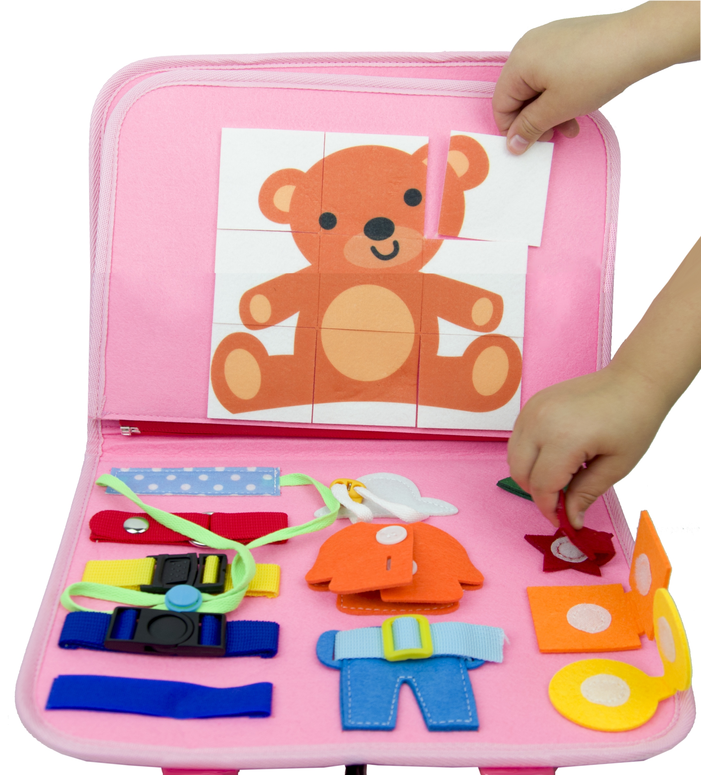 TABLICA SENSORYCZNA SYRENKA MONTESSORI MANIPULACYJNA KSIĄŻKA 3D