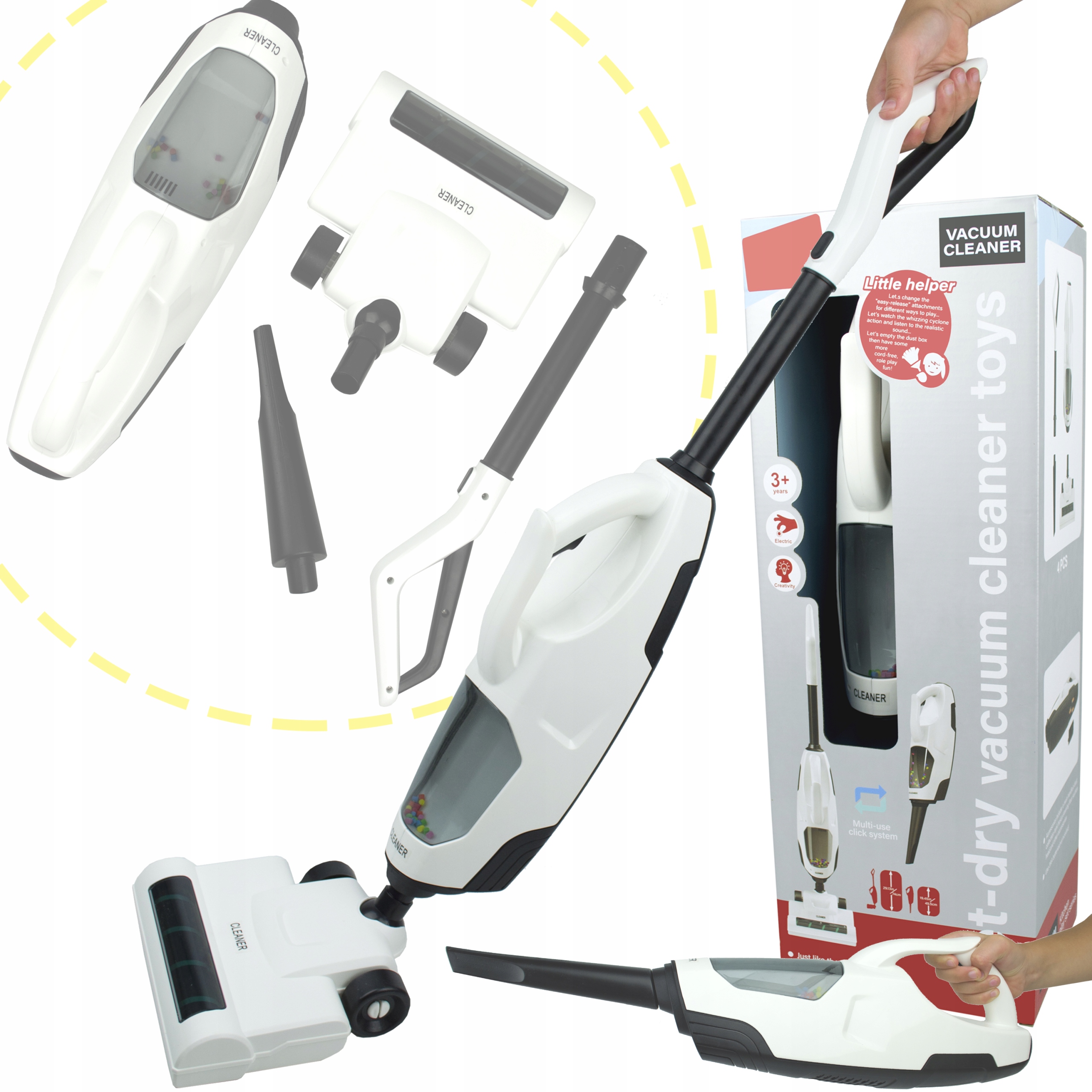 ODKURZACZ 2w1 DLA DZIECI BEZPRZEWODOWY Z FUNKCJĄ SSANIA PIONOWY RĘCZNY