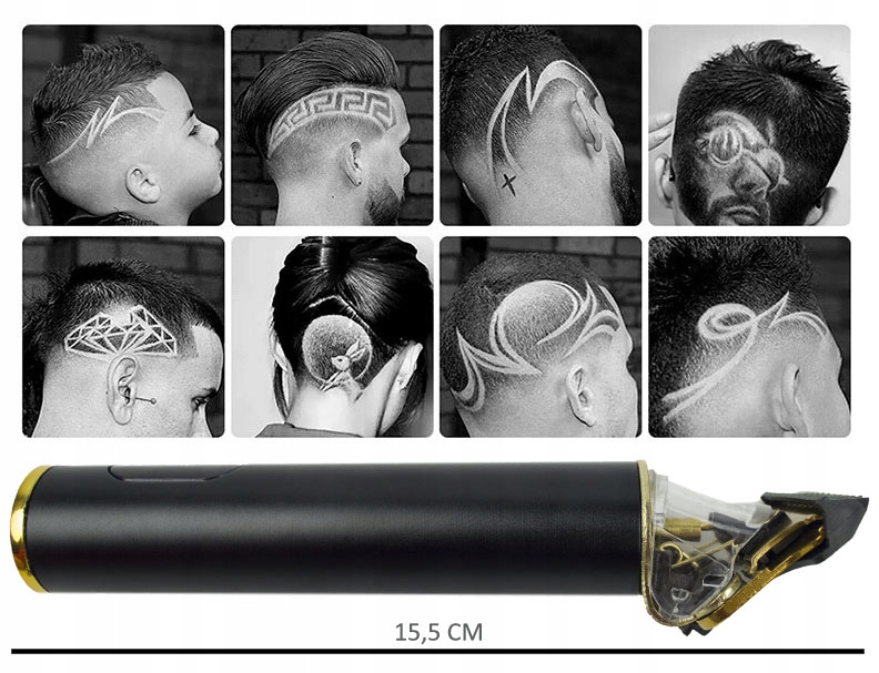 TR13 TRYMER DO STRZYŻENIA BRODY WŁOSÓW 3 NASADKI GRZEBIENIOWE GOLARKA LCD