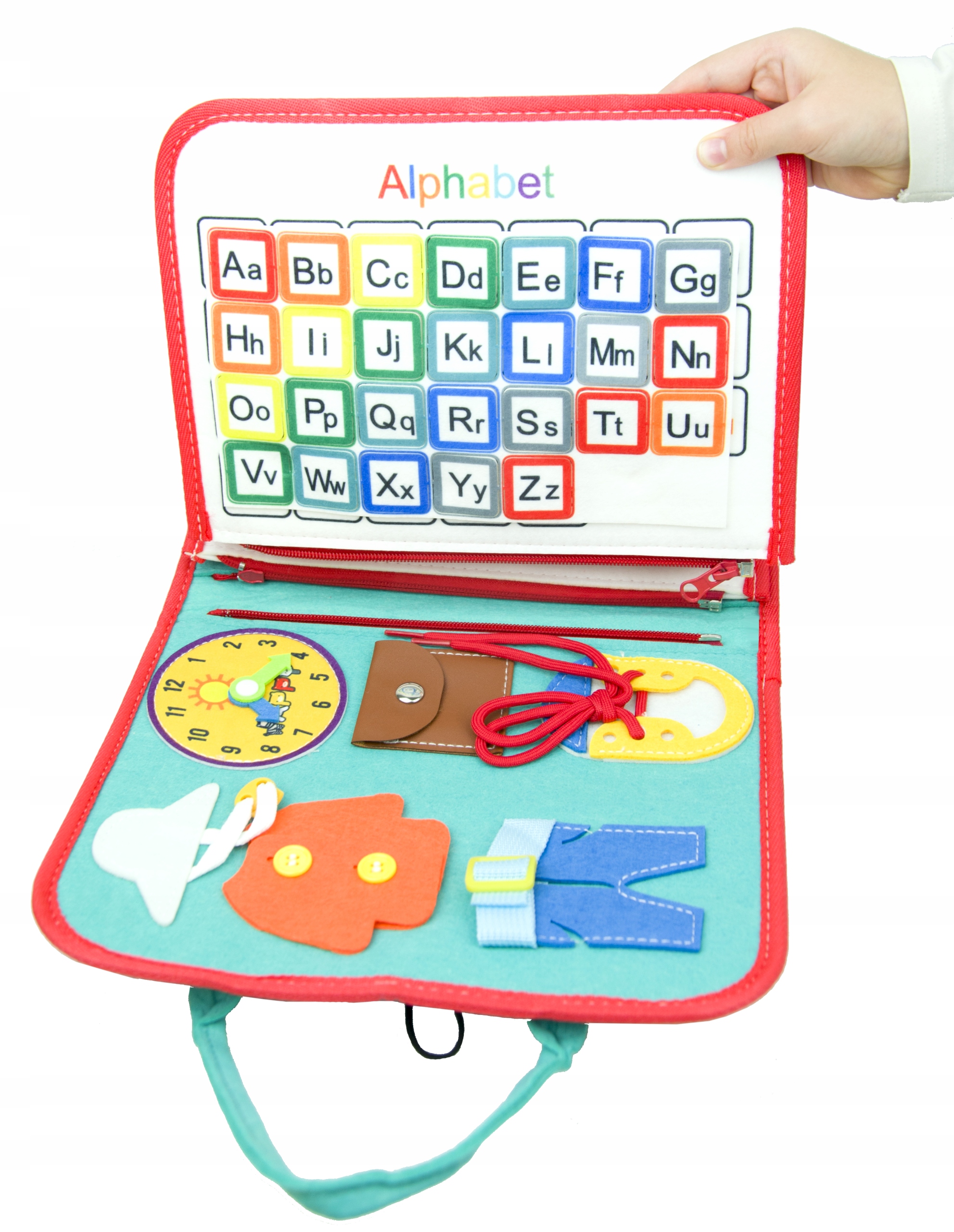 TABLICA SENSORYCZNA KOSMOS MONTESSORI MANIPULACYJNA UNIWERSALNA KSIĄŻKA 3D