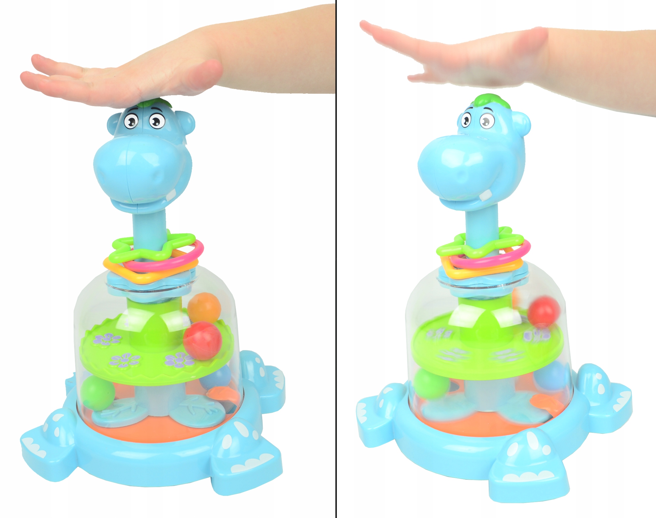 INTERAKTYWNY BĄCZEK HIPCIO Z PIŁECZKAMI KULKI BĄK KARUZELA PIŁEK GRZECHOTKI