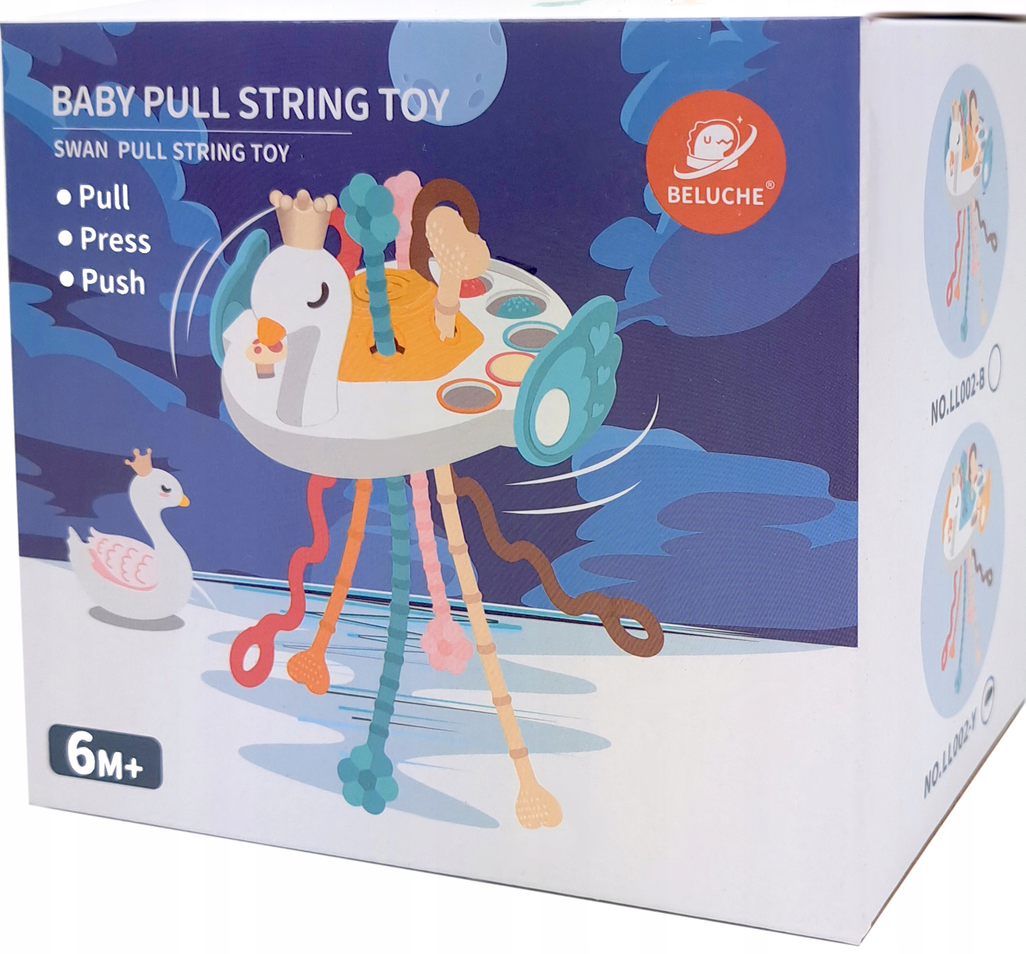 ZABAWKA SENSORYCZNA ŁABĘDŹ GRYZAK DLA NIEMOWLĄT 5W1 ZABAWKA MONTESSORI