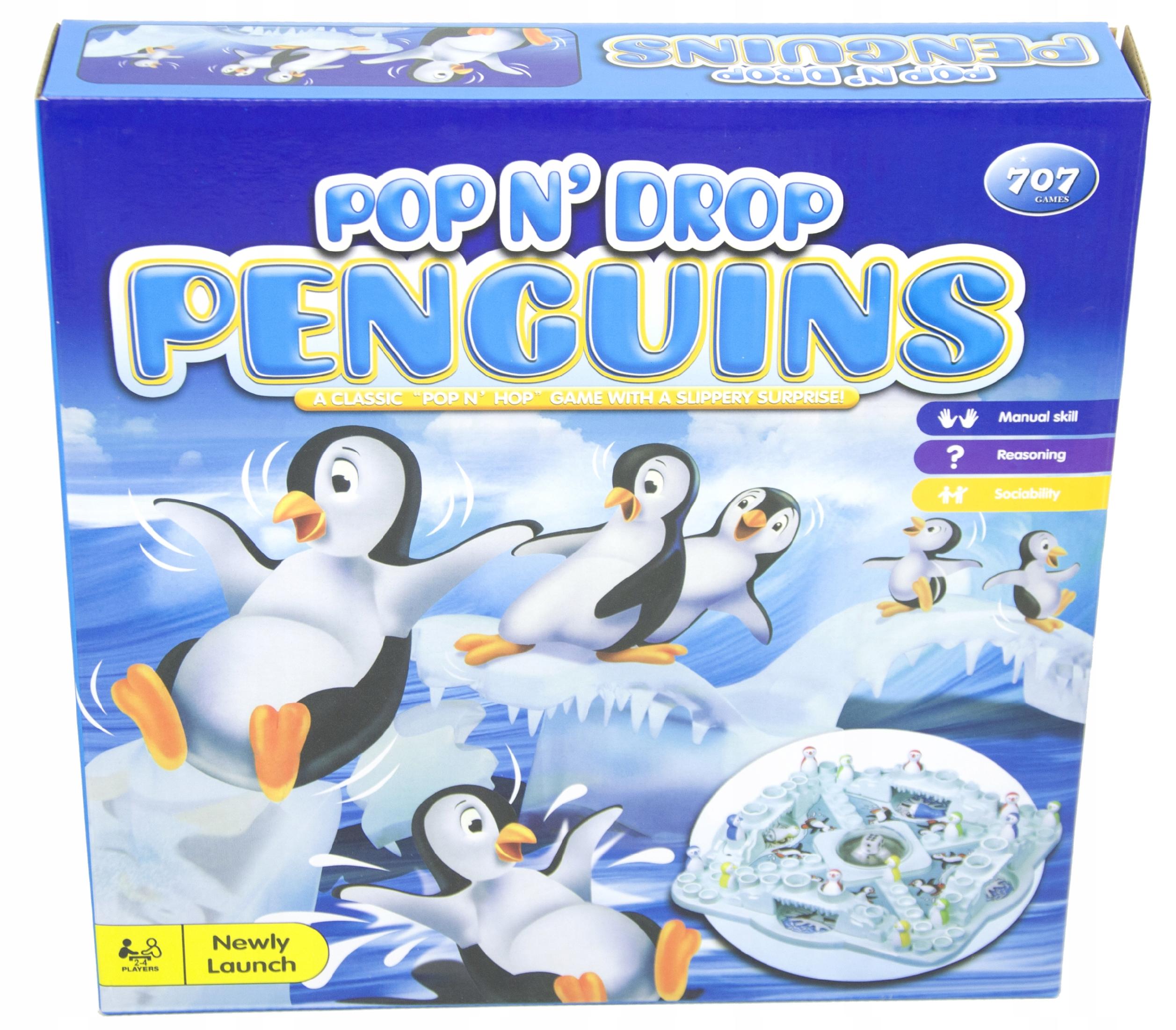 Gra Planszowa Gra Rodzinna Gra Imprezowa Wyścigi Pingwinów Chińczyk