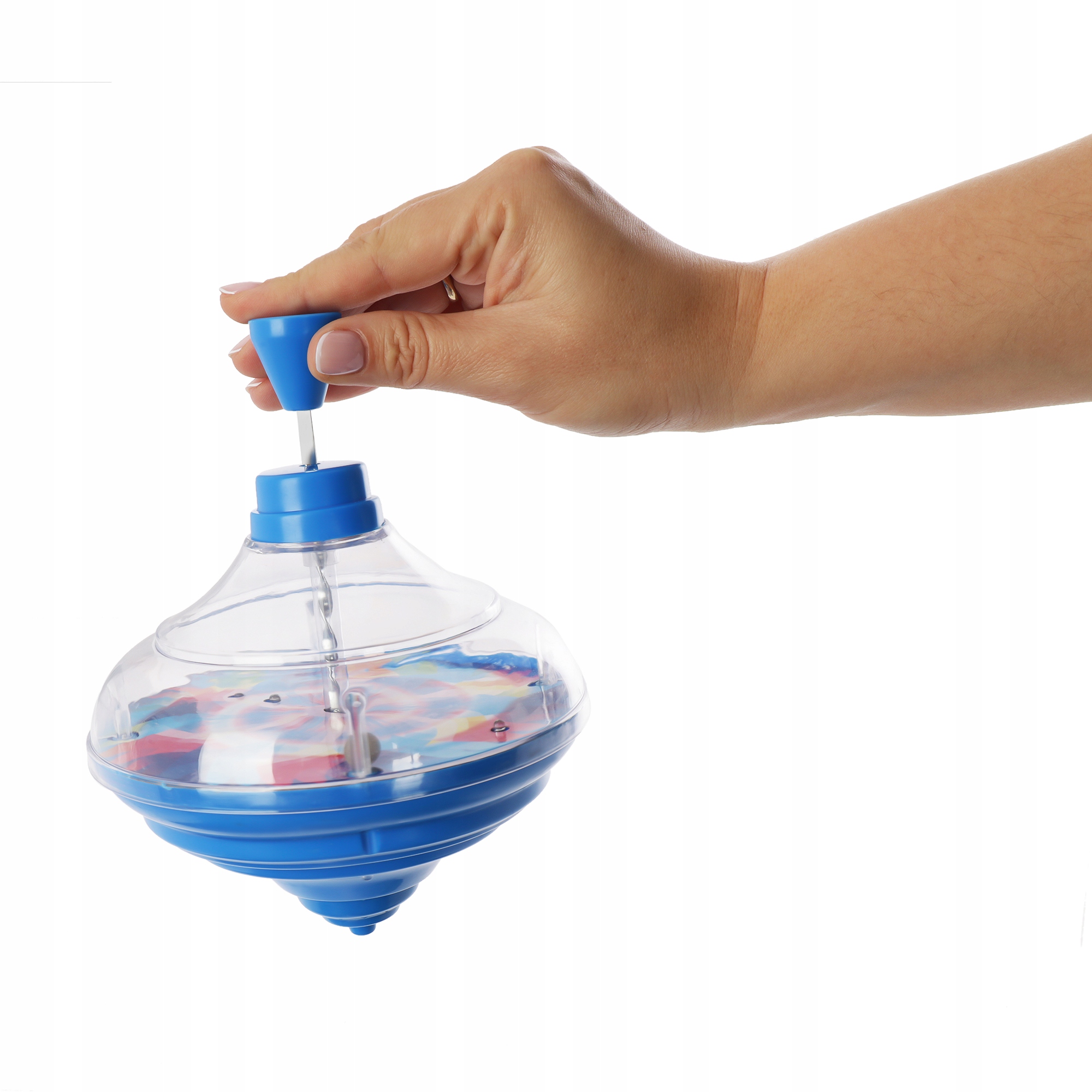 TĘCZOWY WIRUJĄCY BĄCZEK ŚWIECI W CIEMNOŚCI GRA