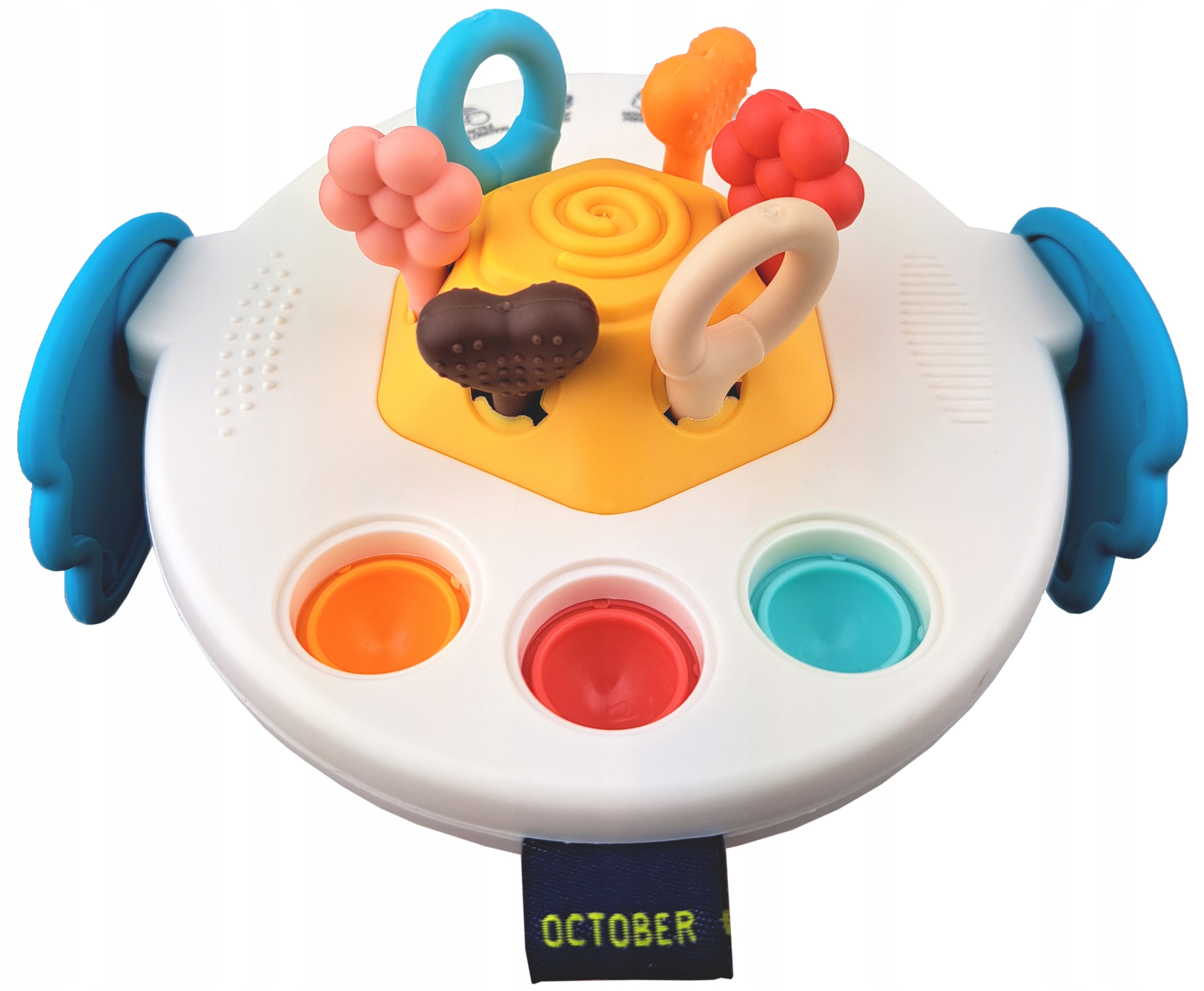 ZABAWKA SENSORYCZNA ŁABĘDŹ GRYZAK DLA NIEMOWLĄT 5W1 ZABAWKA MONTESSORI