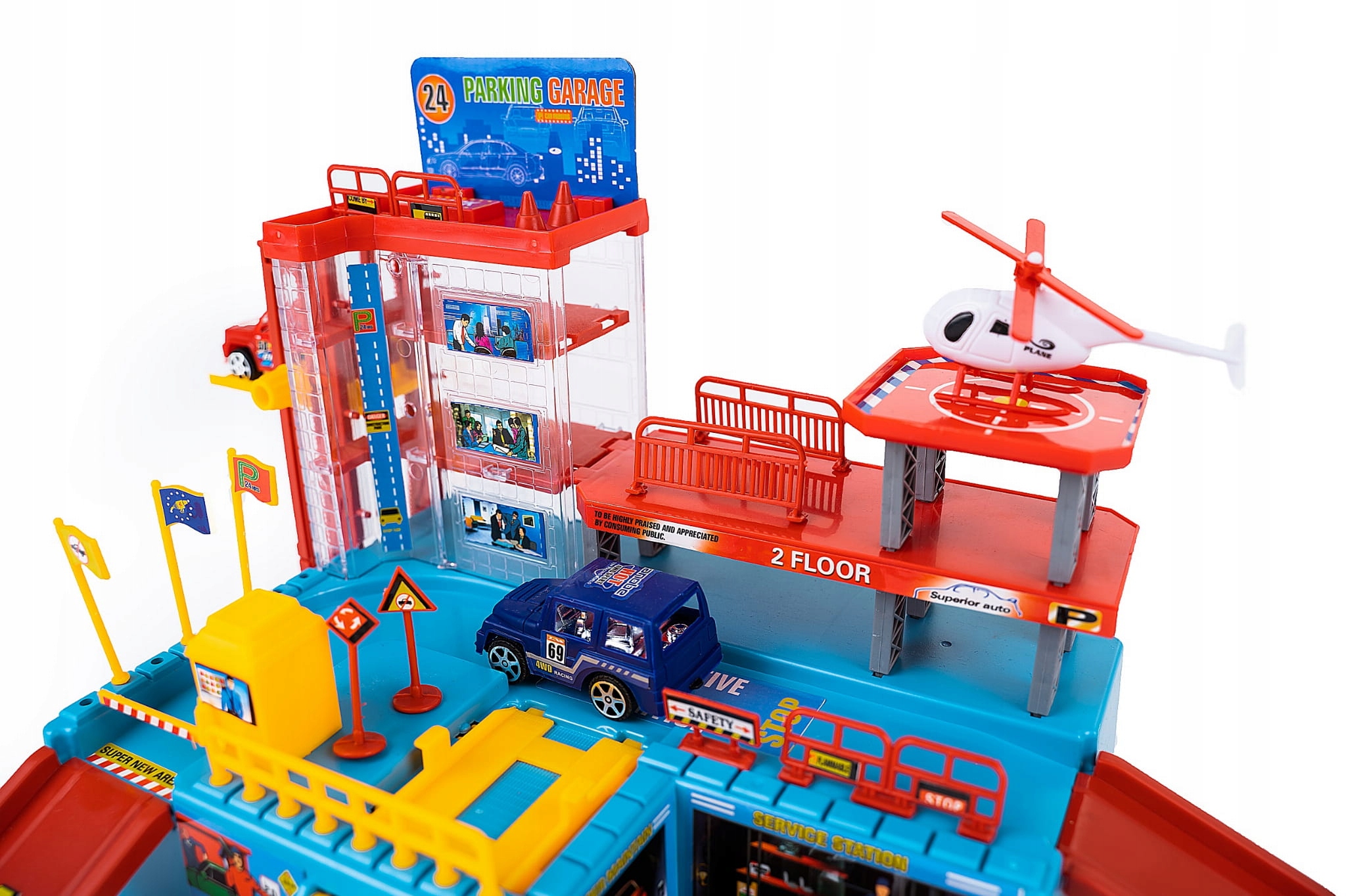 PARKING PIĘTROWY 4 AUTA HELIKOPTER LĄDOWISKO KANAŁ