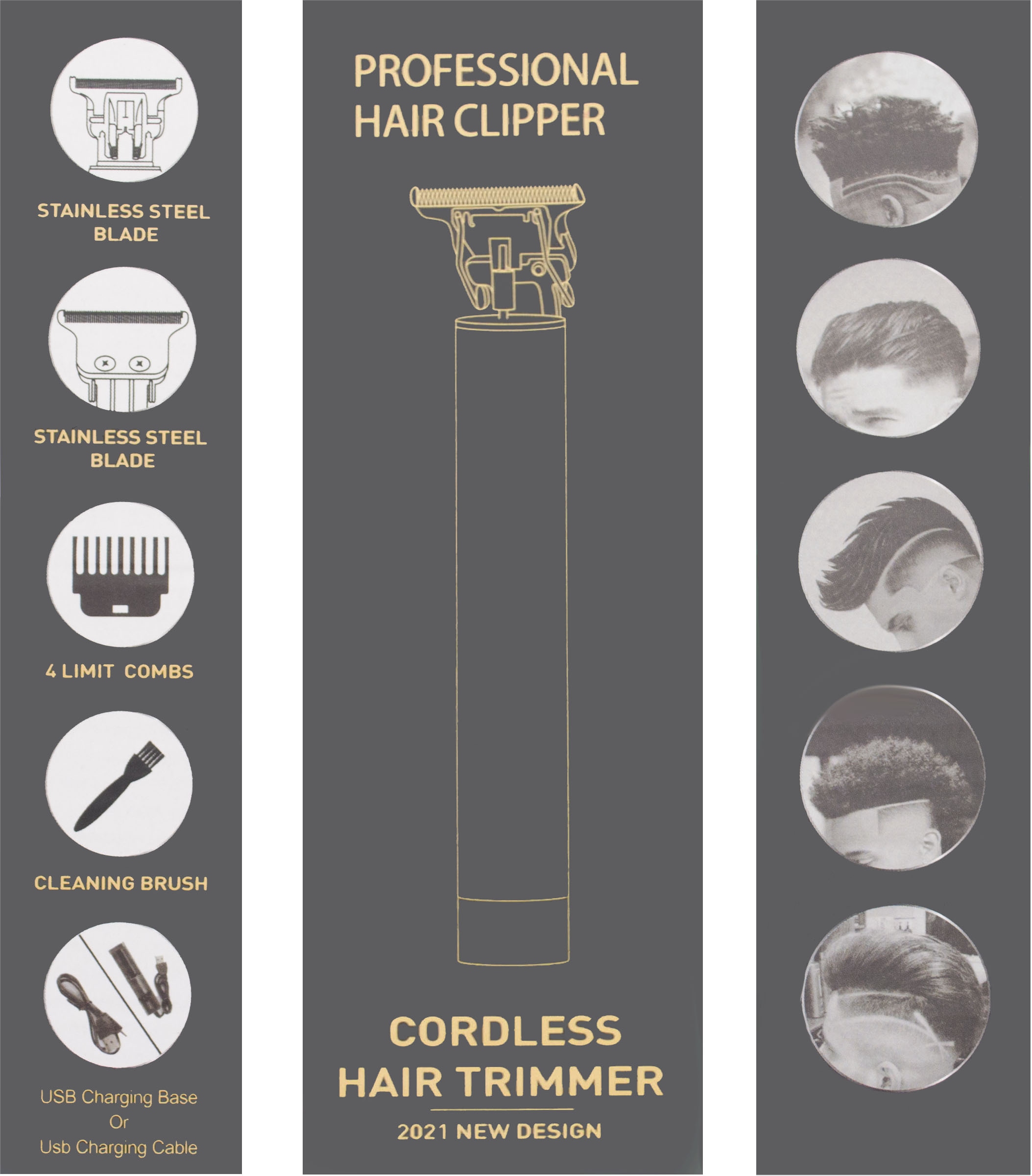 TR13 TRYMER DO STRZYŻENIA BRODY WŁOSÓW 3 NASADKI GRZEBIENIOWE GOLARKA LCD