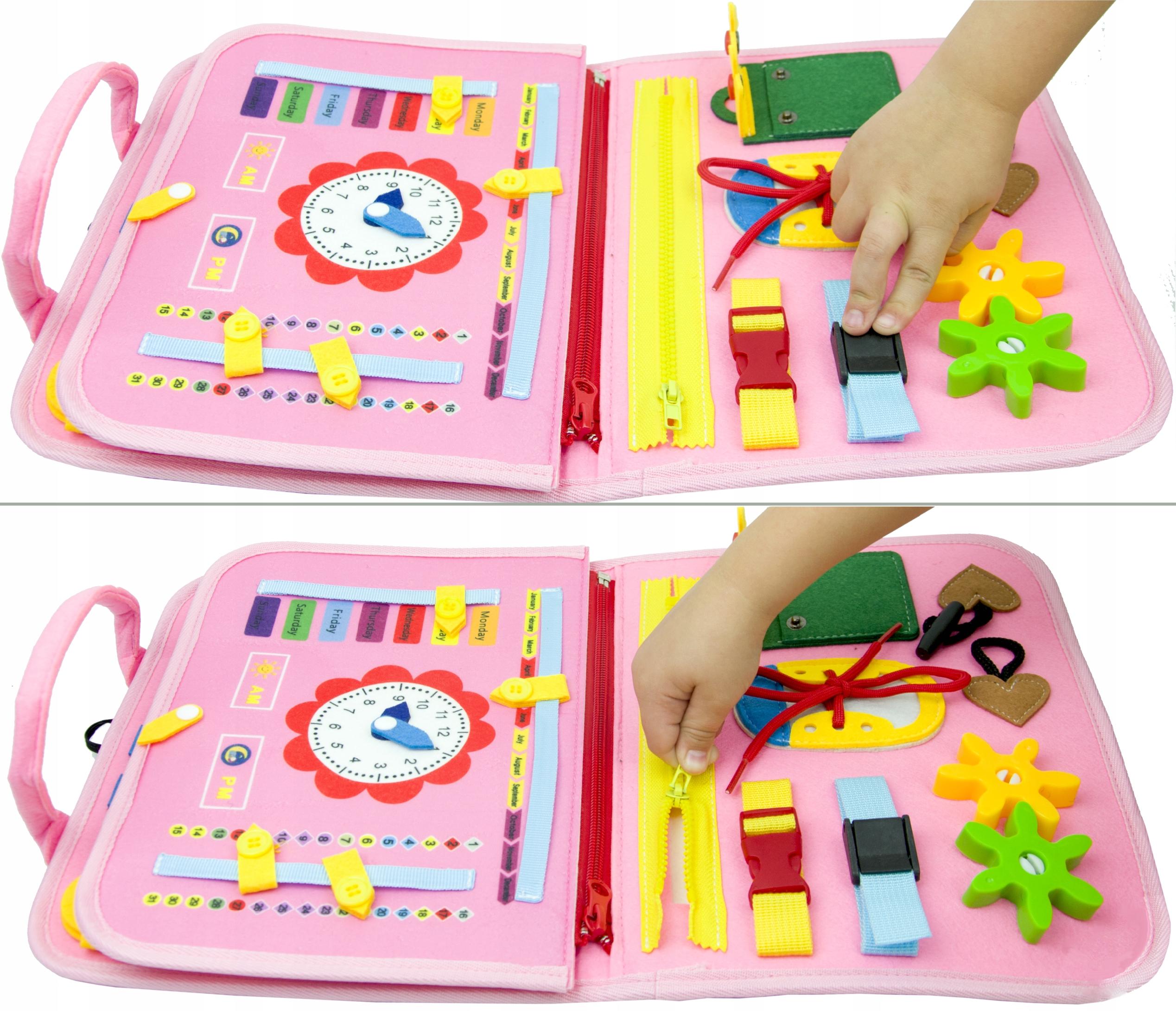 TABLICA SENSORYCZNA SYRENKA MONTESSORI MANIPULACYJNA KSIĄŻKA 3D