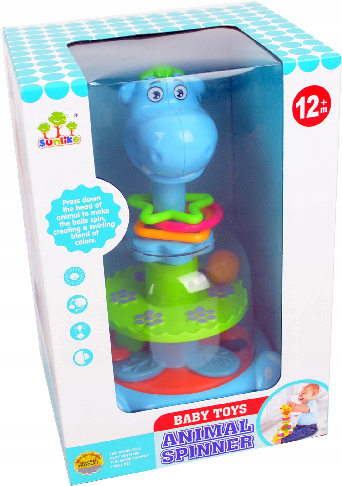 INTERAKTYWNY BĄCZEK HIPCIO Z PIŁECZKAMI KULKI BĄK KARUZELA PIŁEK GRZECHOTKI