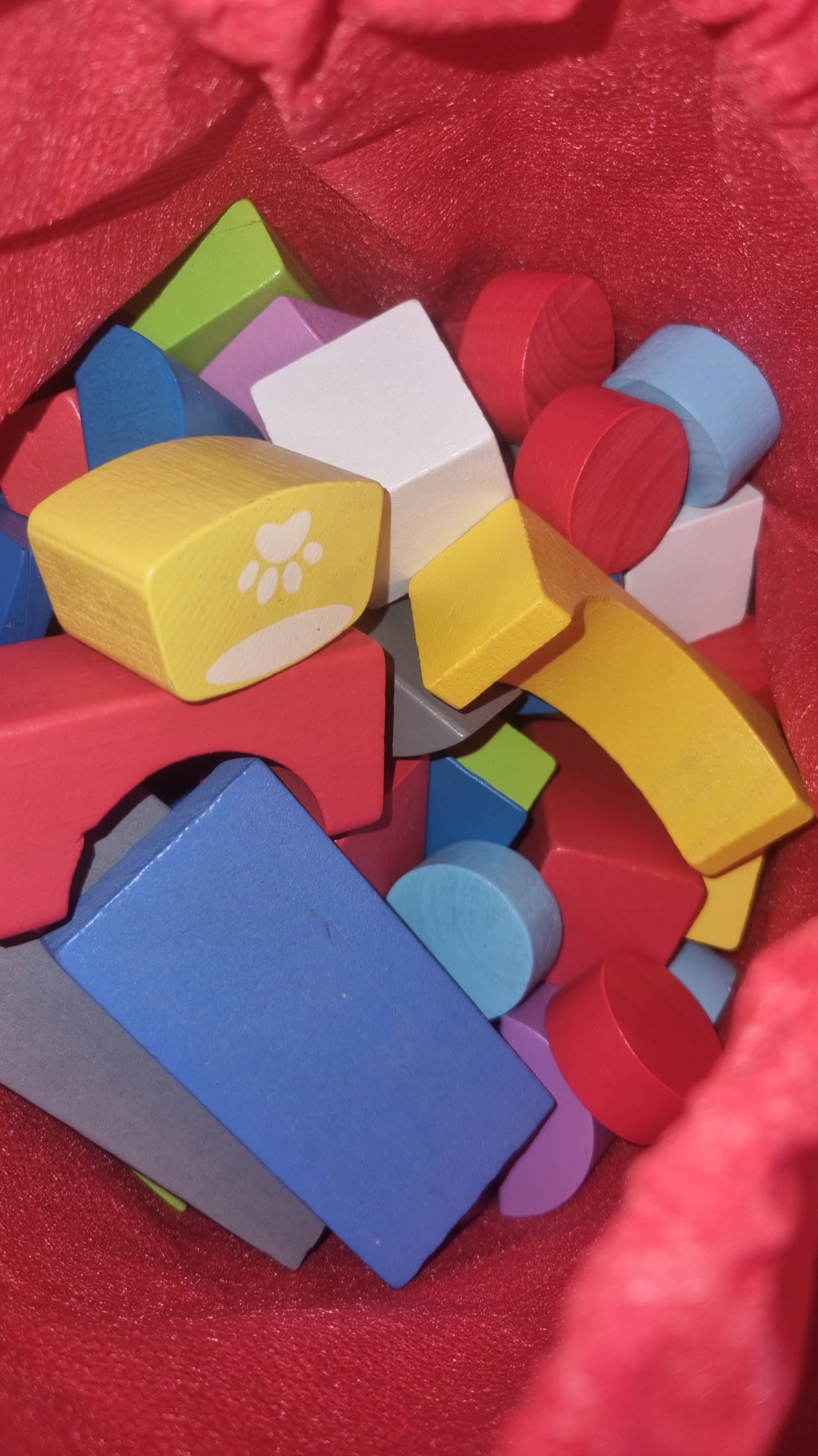 *LT308 DREWNIANE KLOCKI 100el KLOCKI W CZERWONYM WORKU