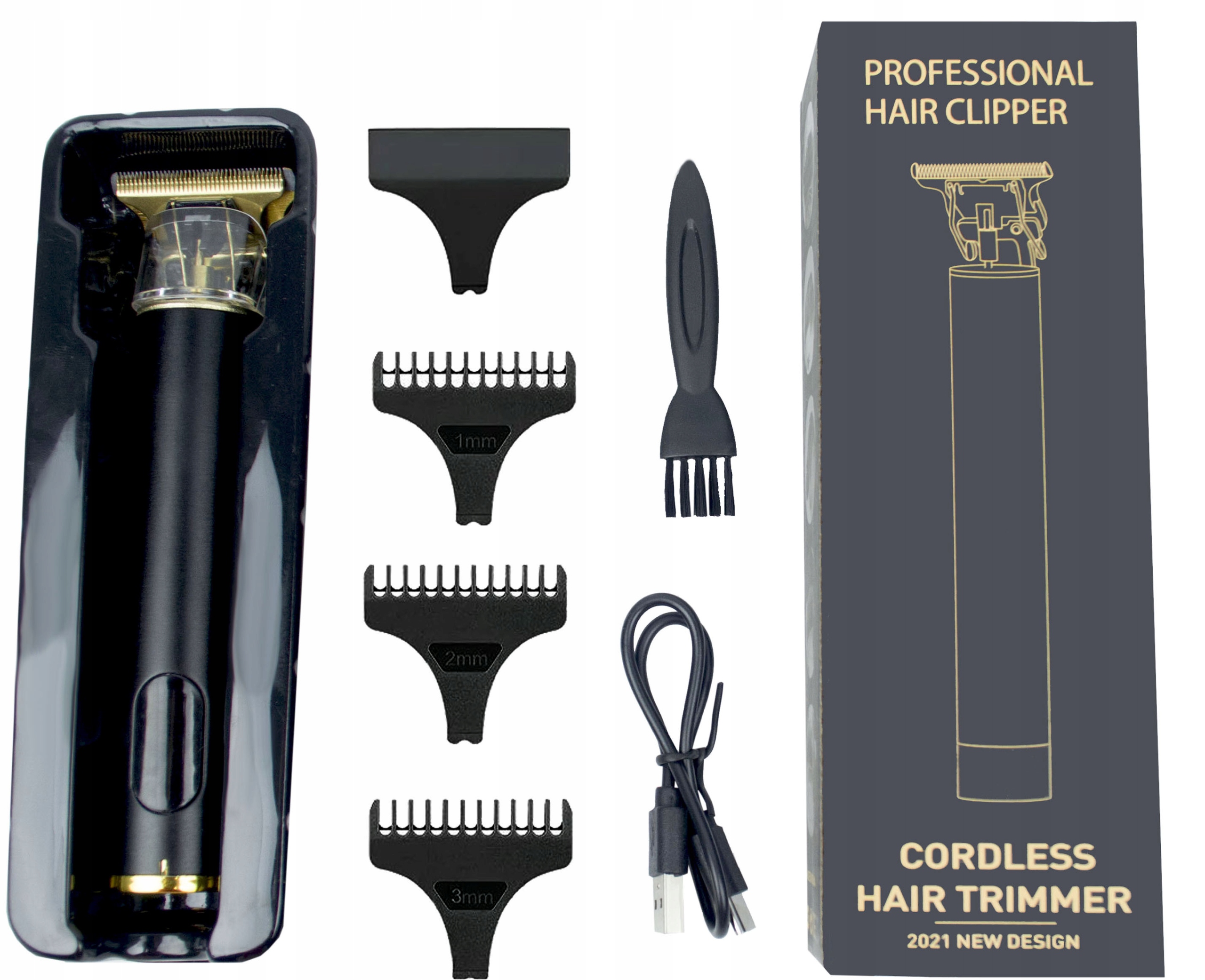 TR13 TRYMER DO STRZYŻENIA BRODY WŁOSÓW 3 NASADKI GRZEBIENIOWE GOLARKA LCD