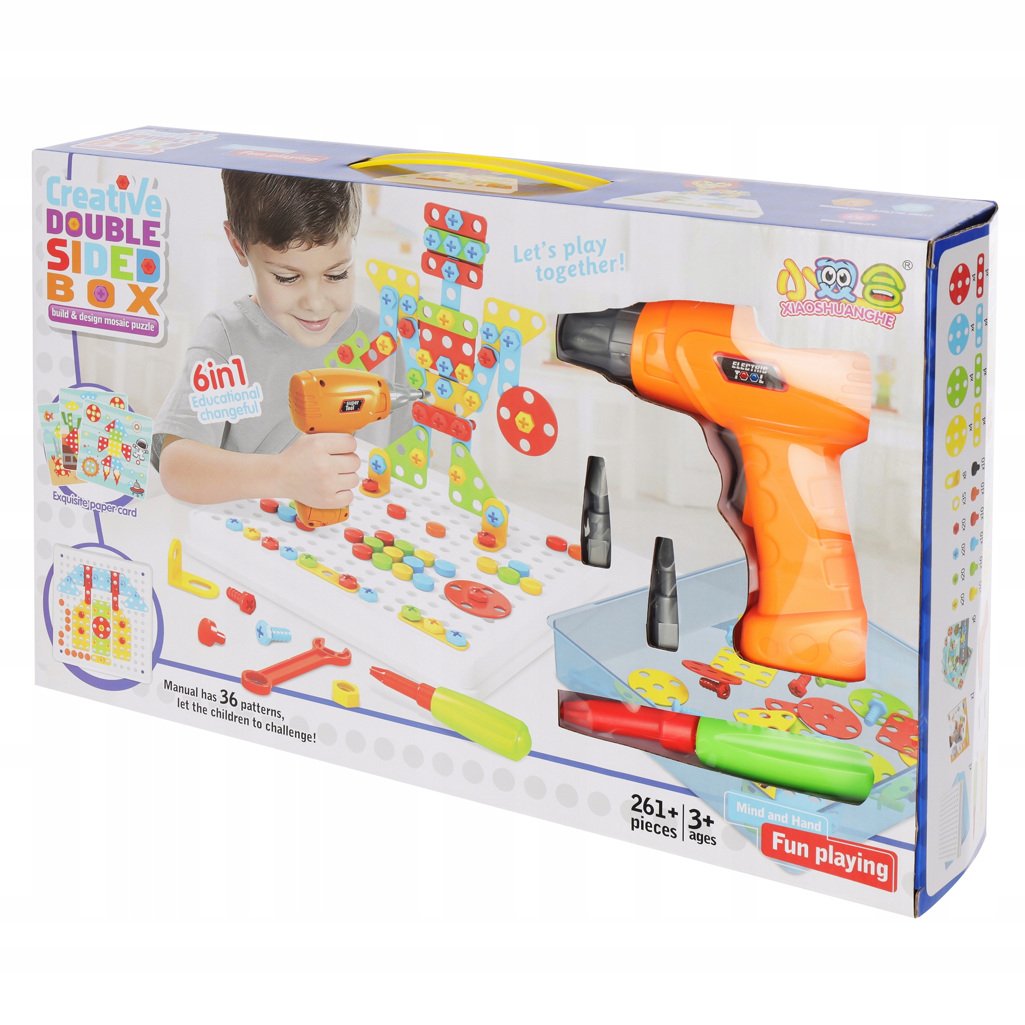 ZESTAW KONSTRUKCYJNY Z WIERTARKĄ 6W1 KREATYWNY 3D