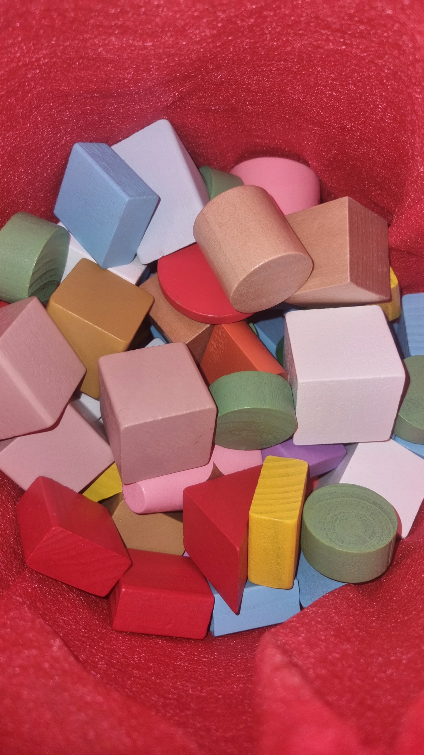 *LT308 DREWNIANE KLOCKI 100el KLOCKI W CZERWONYM WORKU