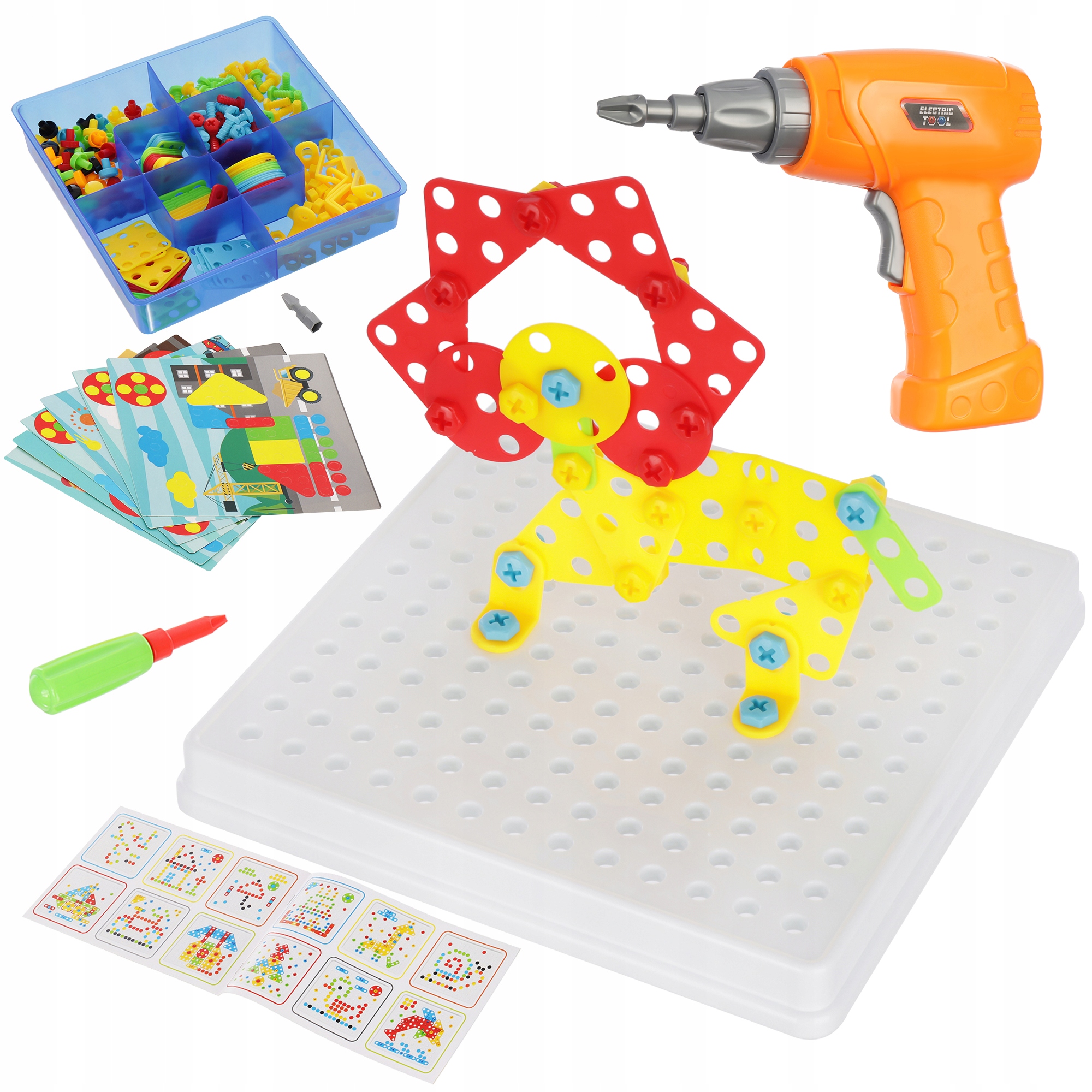 ZESTAW KONSTRUKCYJNY Z WIERTARKĄ 6W1 KREATYWNY 3D