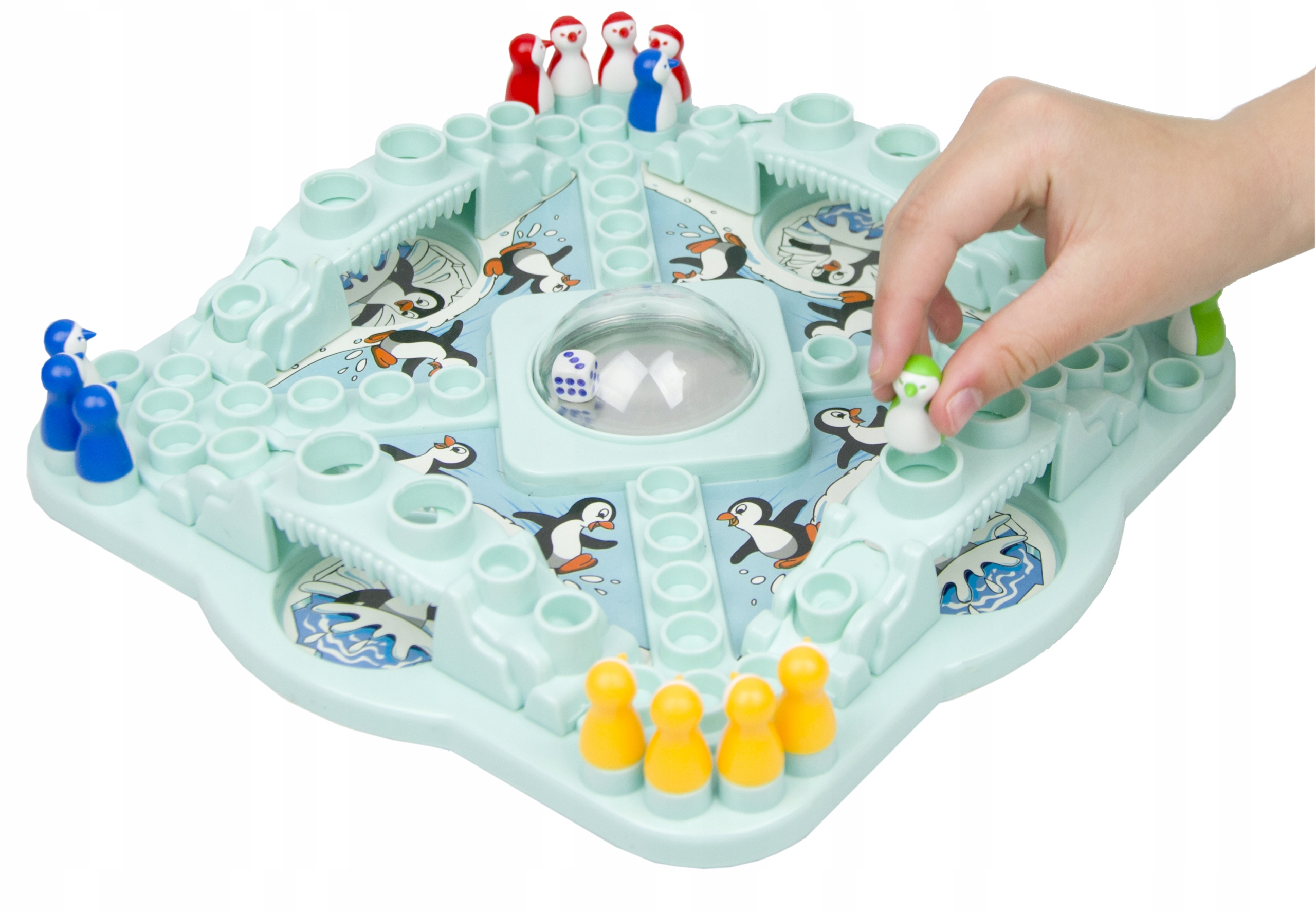 Gra Planszowa Gra Rodzinna Gra Imprezowa Wyścigi Pingwinów Chińczyk