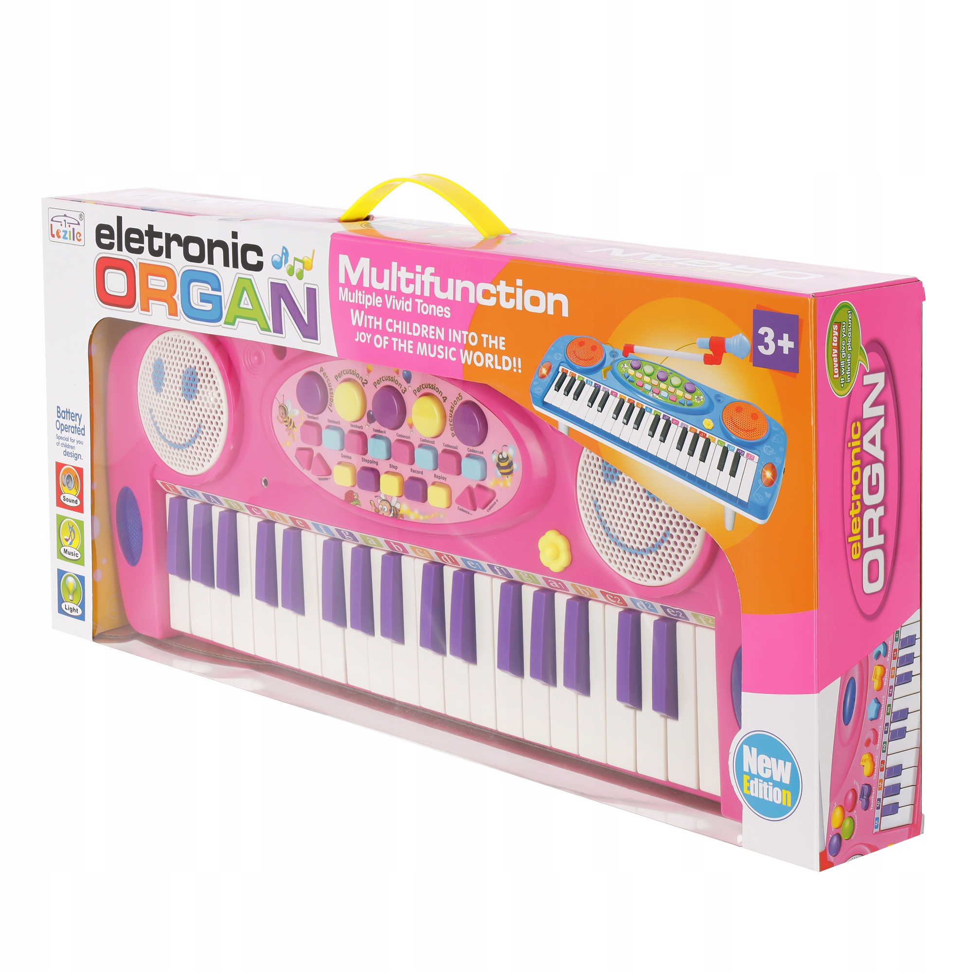 PIANINKO ORGANY RÓŻOWE MIKROFON BĘBENEK NAGRYWANIE