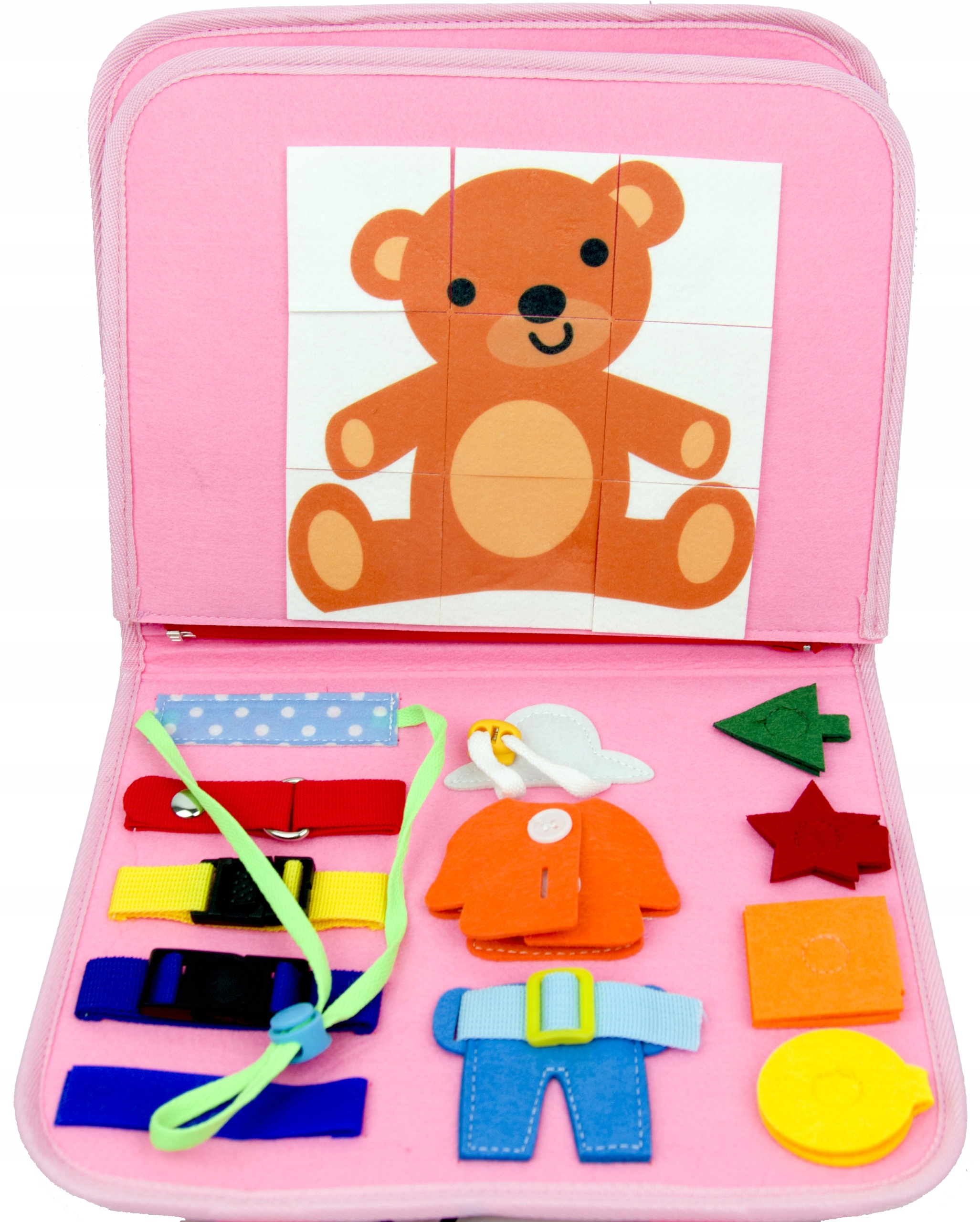 TABLICA SENSORYCZNA SYRENKA MONTESSORI MANIPULACYJNA KSIĄŻKA 3D