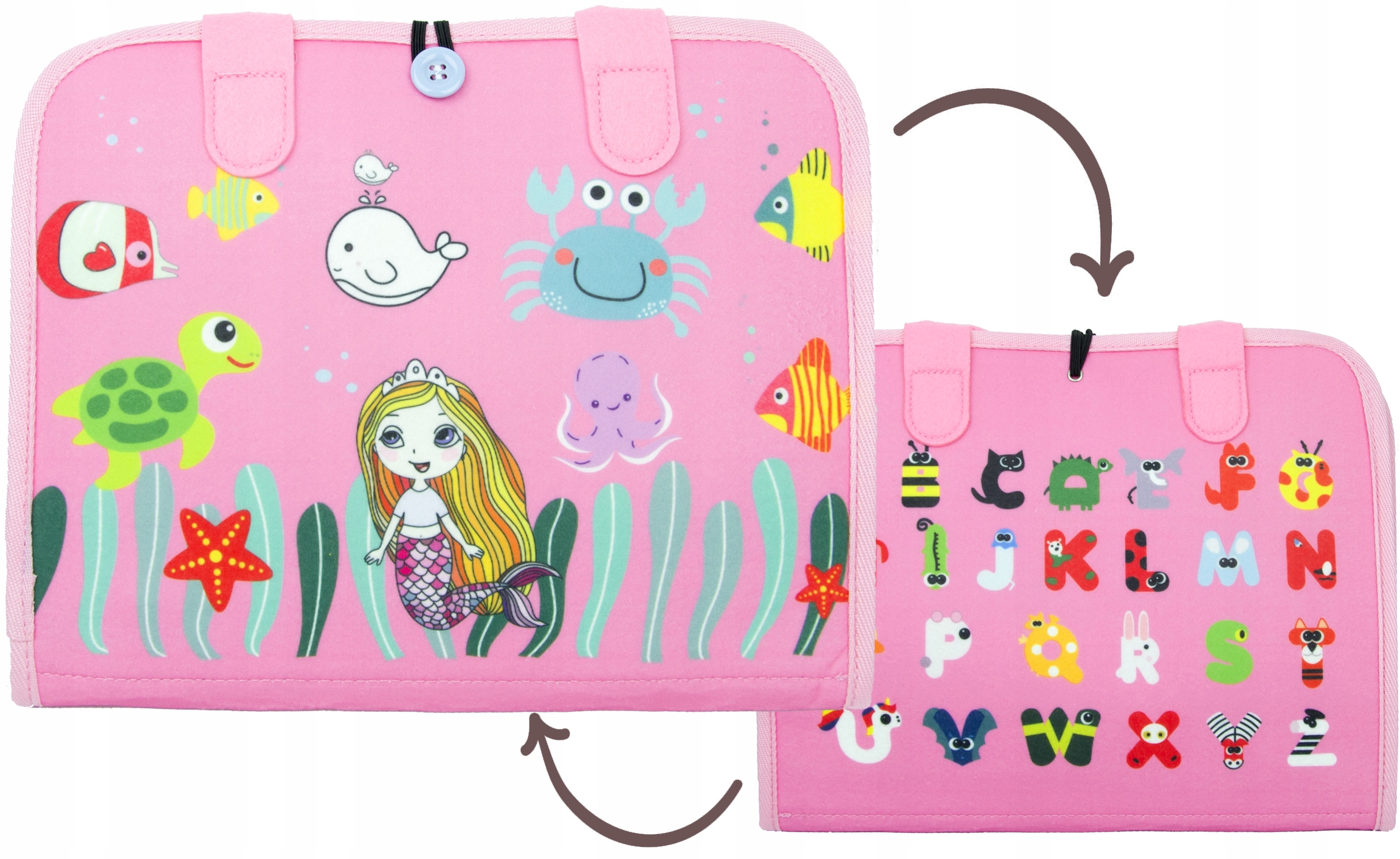 TABLICA SENSORYCZNA SYRENKA MONTESSORI MANIPULACYJNA KSIĄŻKA 3D