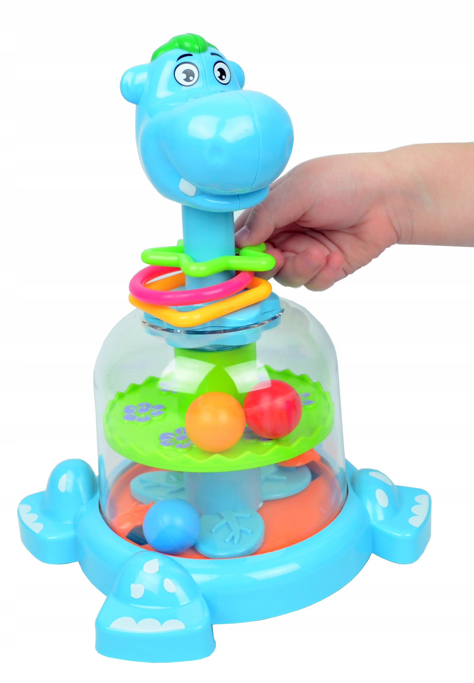 INTERAKTYWNY BĄCZEK HIPCIO Z PIŁECZKAMI KULKI BĄK KARUZELA PIŁEK GRZECHOTKI