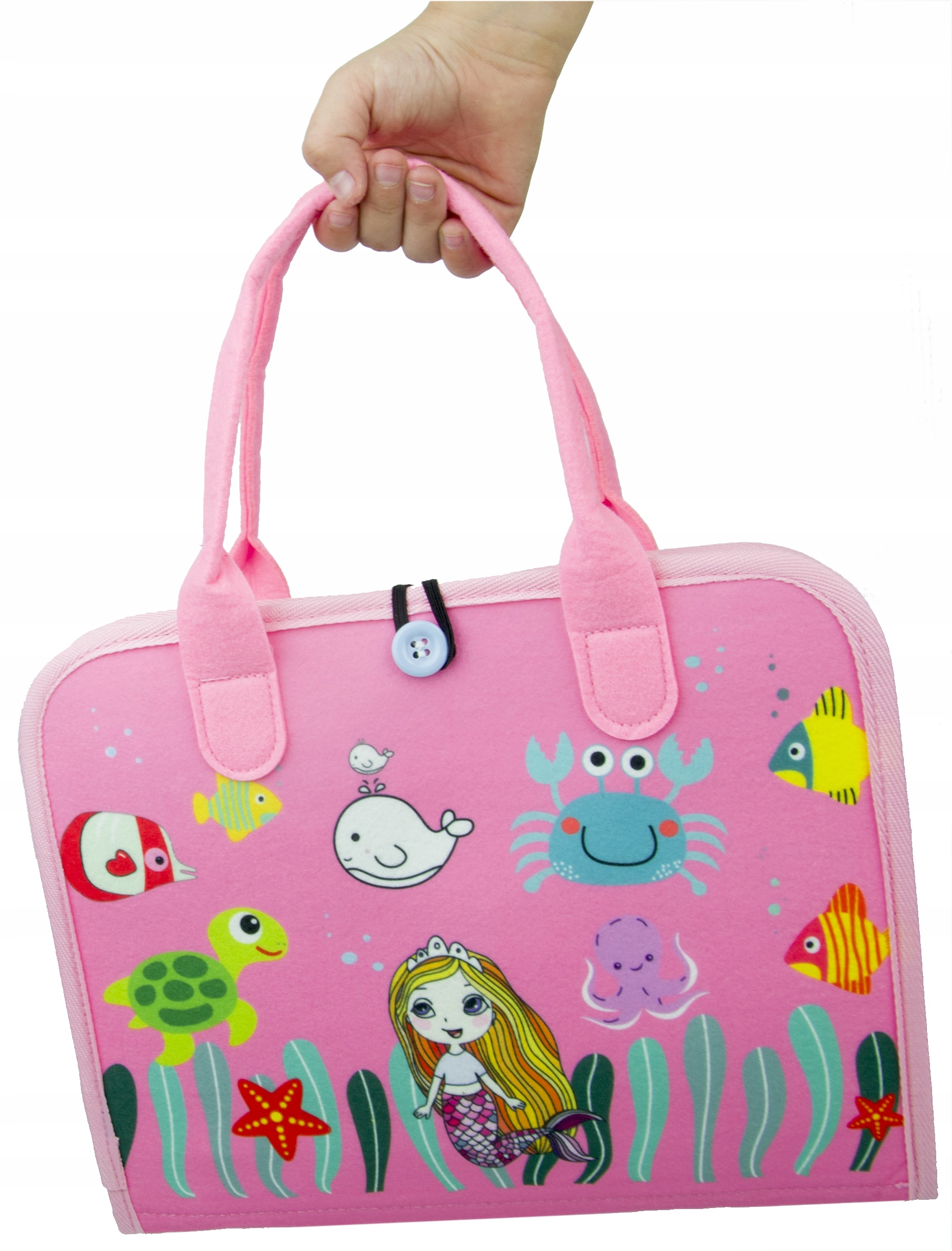 TABLICA SENSORYCZNA SYRENKA MONTESSORI MANIPULACYJNA KSIĄŻKA 3D