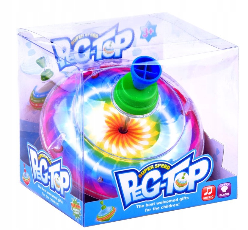 TĘCZOWY WIRUJĄCY BĄCZEK ŚWIECI W CIEMNOŚCI GRA