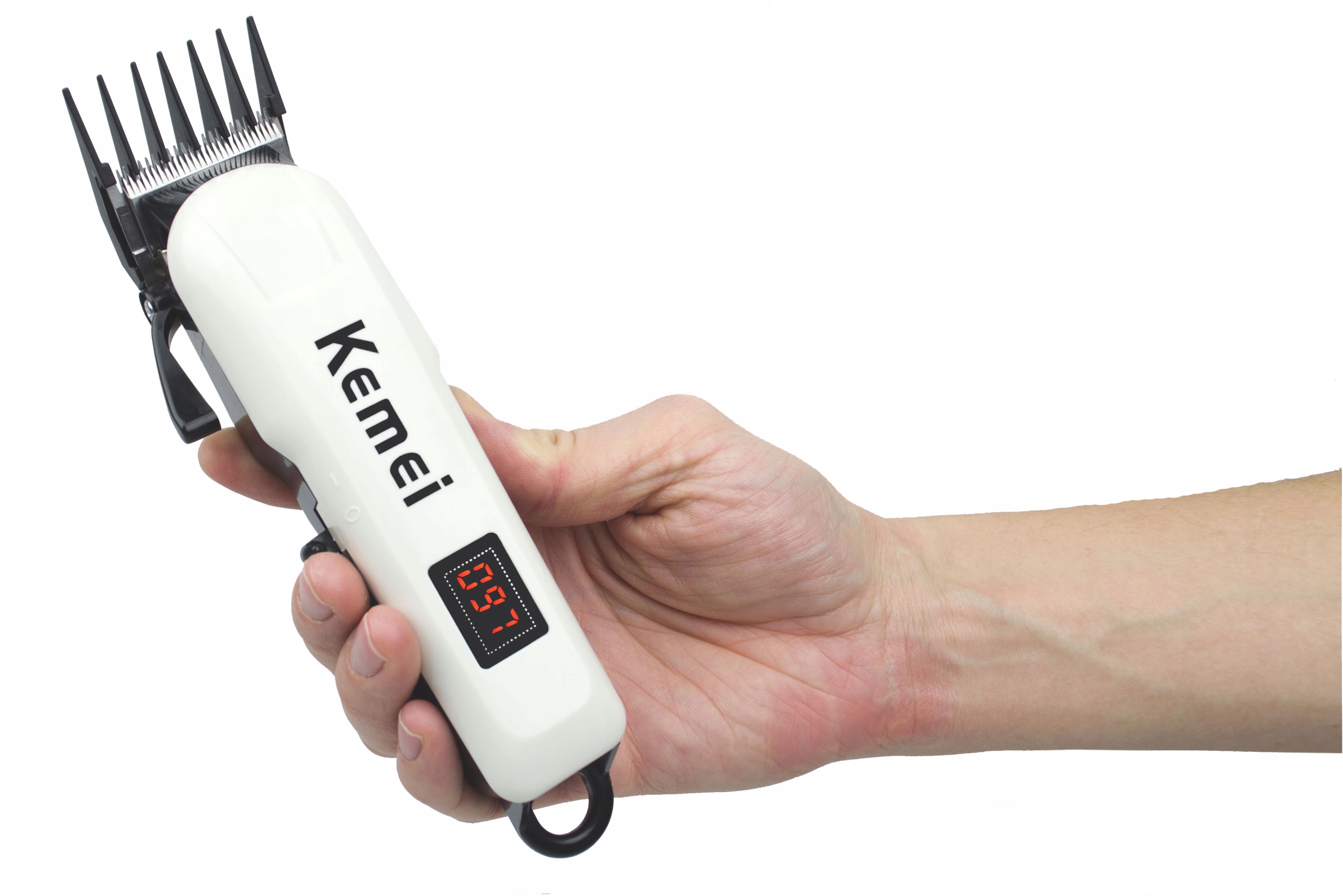 KM-809A KEMEI BEZPRZEWODOWA MASZYNKA DO STRZYŻENIA WŁOSÓW GOLARKA LCD USB