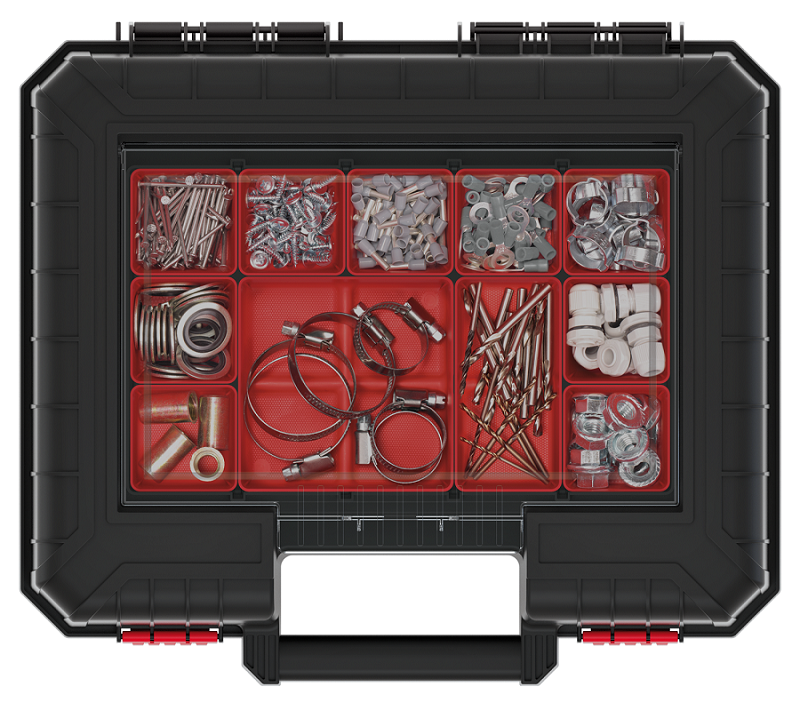 Werkzeugkiste Sortierbox mit Behältern Werzeugkoffer Toolbox Kunststoff