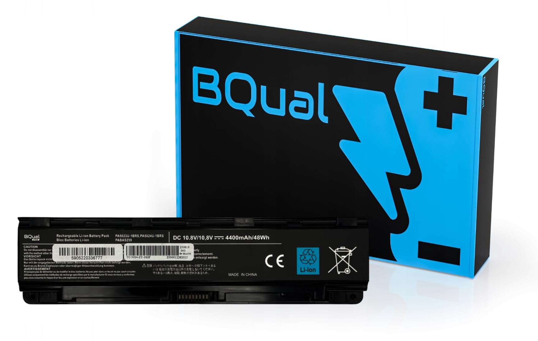 BQual PA5024U-1BRS Laptop Battery for Toshiba Satelite C850 L850 C855 L855 C870 L870 C875 - 10.8 V 4400 mAh / 48 Wh Li-Polymer Replacement Battery Notebook Battery Replacement Battery High-Performance Battery Replacement Battery