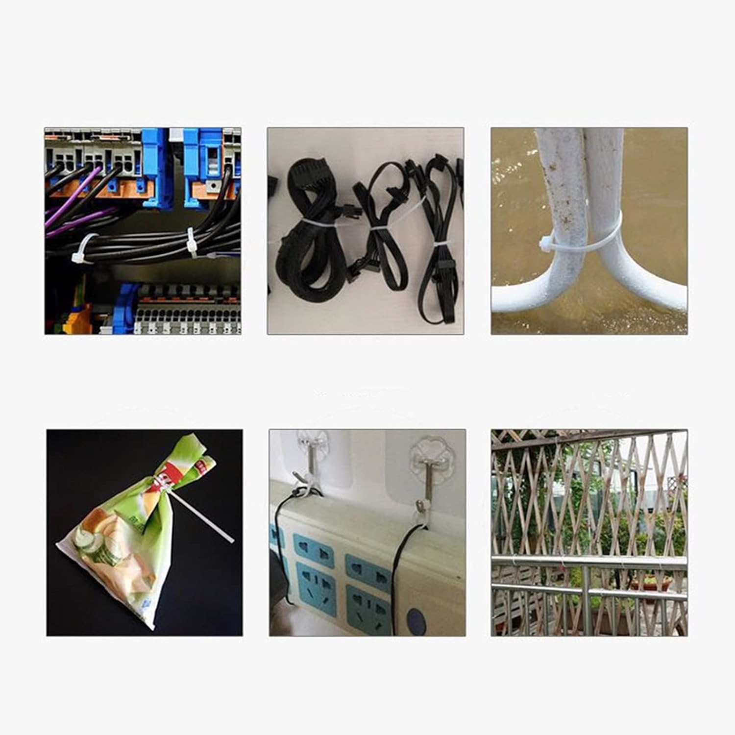 Zestaw Trytytek Wytrzymałe Białe 100 szt 20 x 4.8 cm