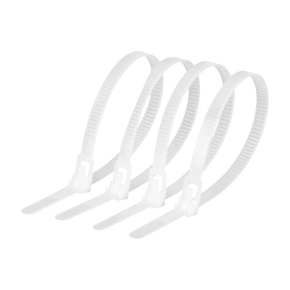 Zestaw Trytytek Wytrzymałe Białe 100 szt 20 x 4.8 cm