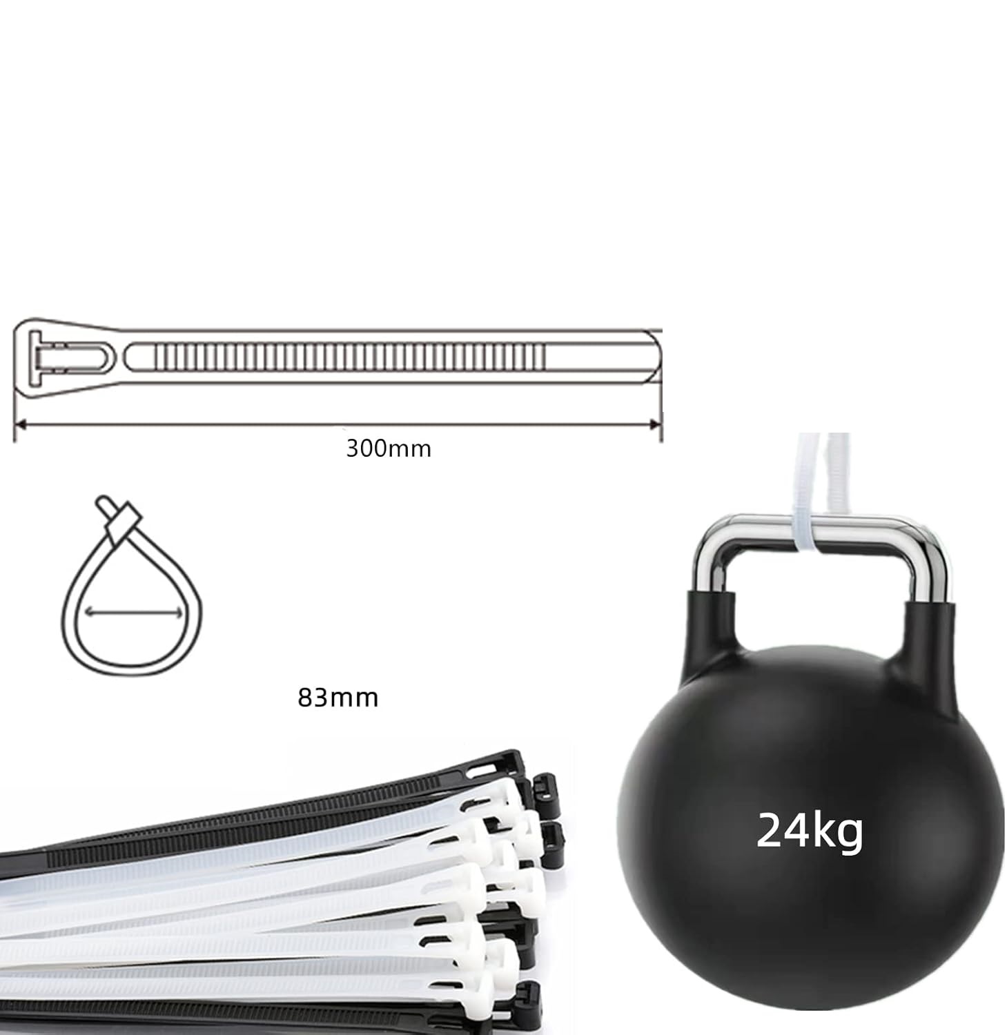 Zestaw Trytytek Wytrzymałe Białe 100 szt 20 x 4.8 cm