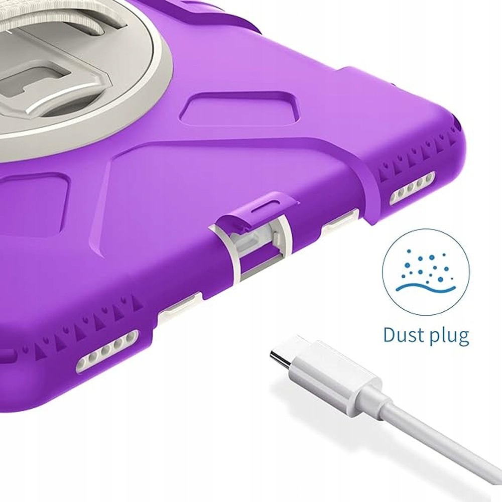 Etui do iPad 9/8/7 10.2" Pancerne z Obrotową Podstawką Fioletowe