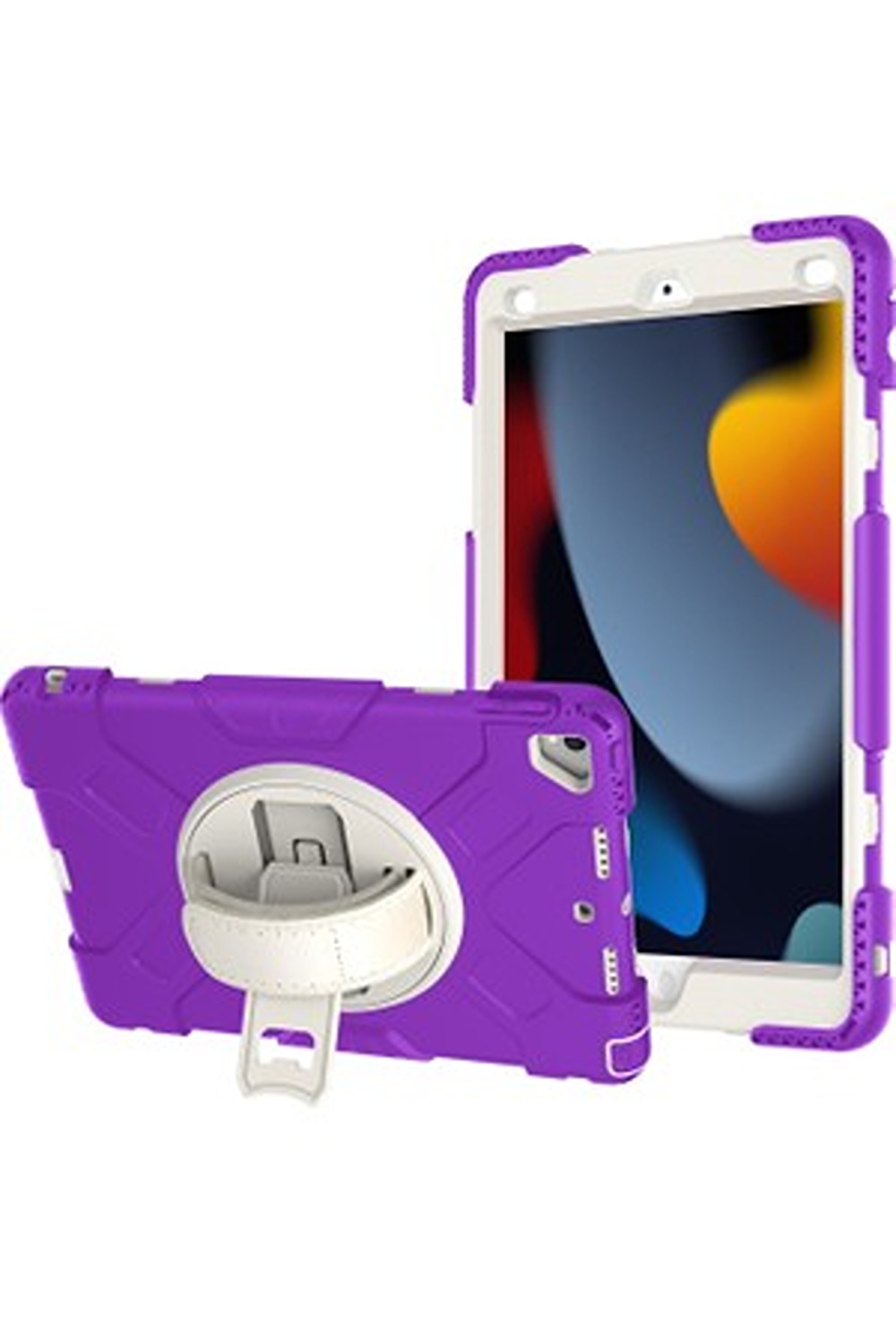 Etui do iPad 9/8/7 10.2" Pancerne z Obrotową Podstawką Fioletowe