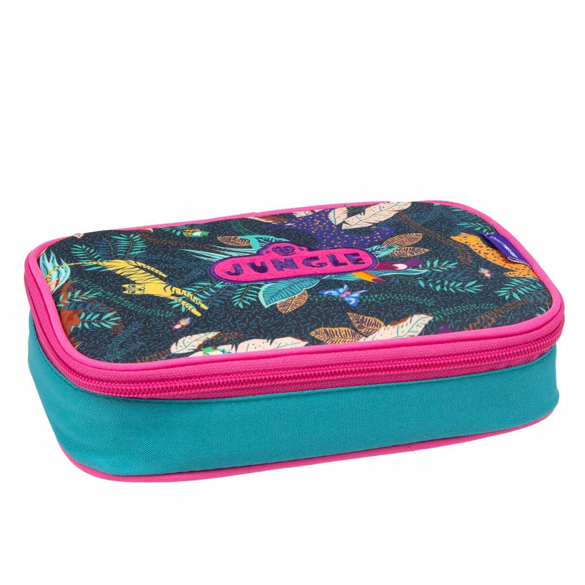 JUNGLE duży pojemny piórnik 4 ścianki 0629