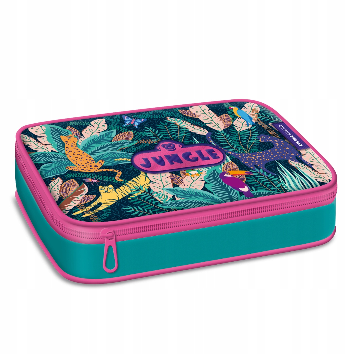 JUNGLE duży pojemny piórnik 4 ścianki 0629