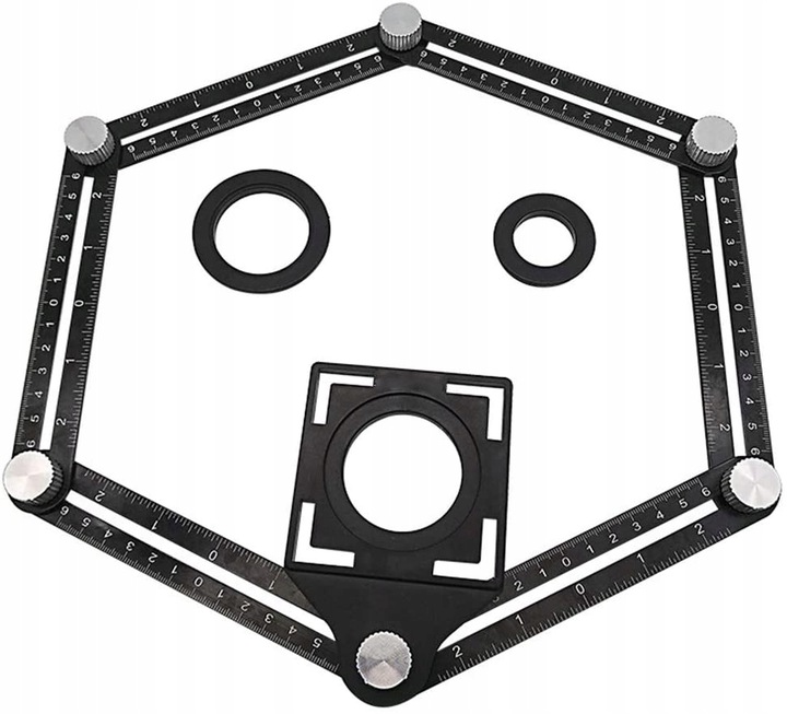 PRZYMIAR ZNACZNIK SZABLON WZORNIK OTWORÓW PŁYTEK PANELI MIARA DO KSZTAŁTÓW